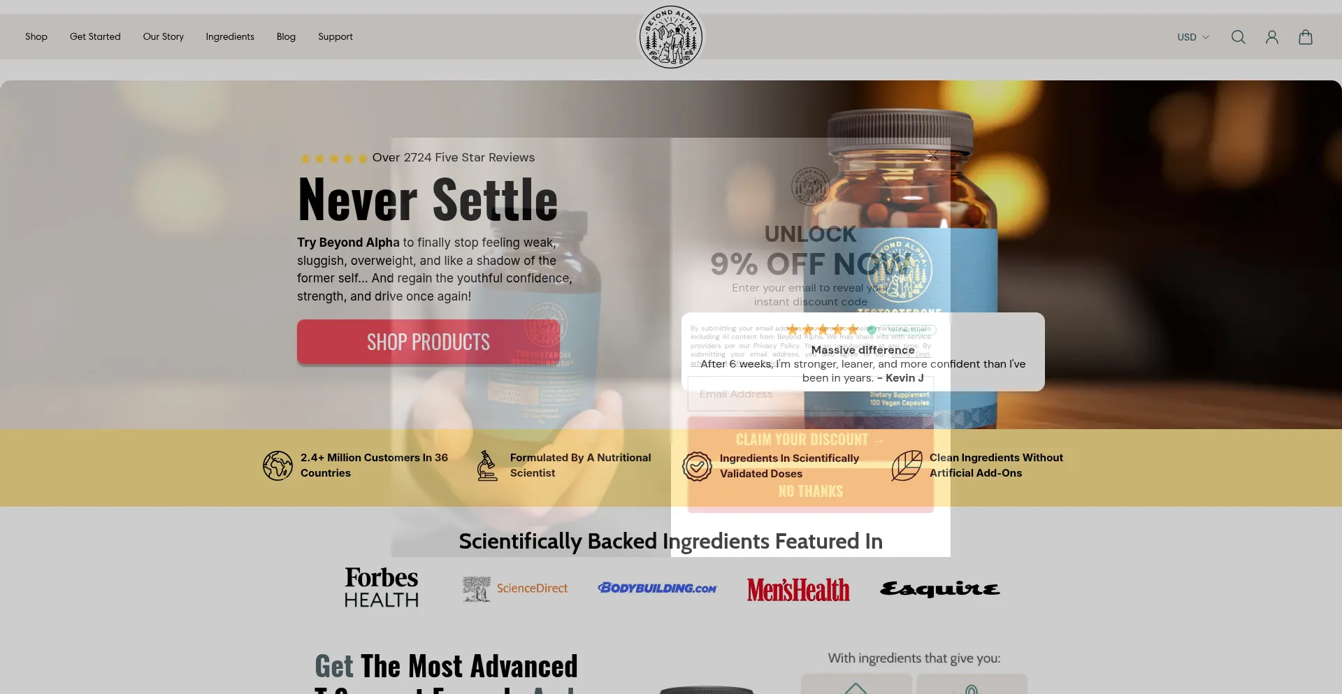 Website screenshot of Uk.beyondalpha.co