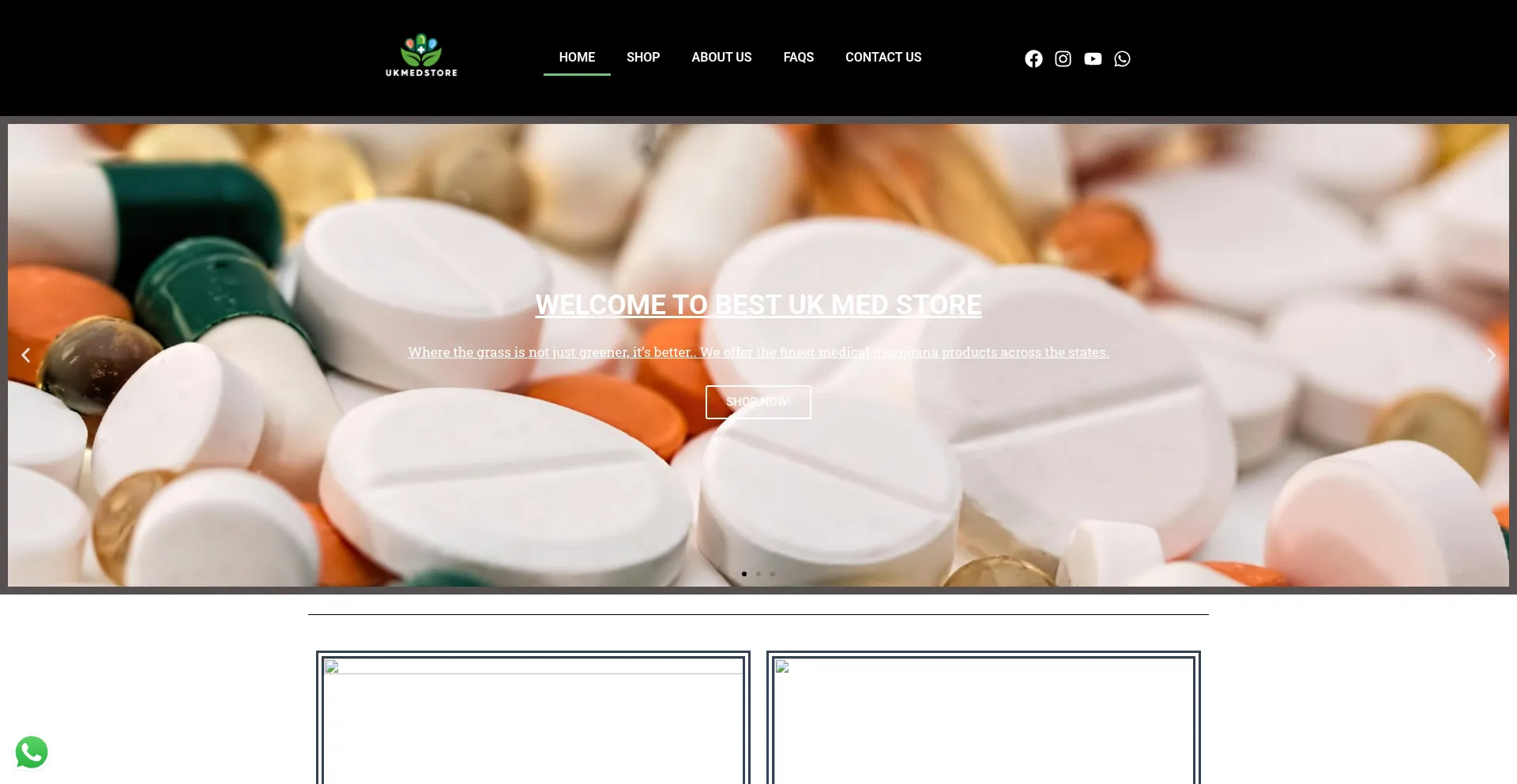 Website screenshot of Ukmedstore.co.uk
