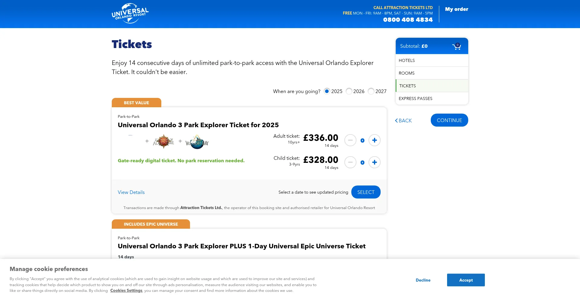 Website screenshot of Ukstore.universalorlando.com