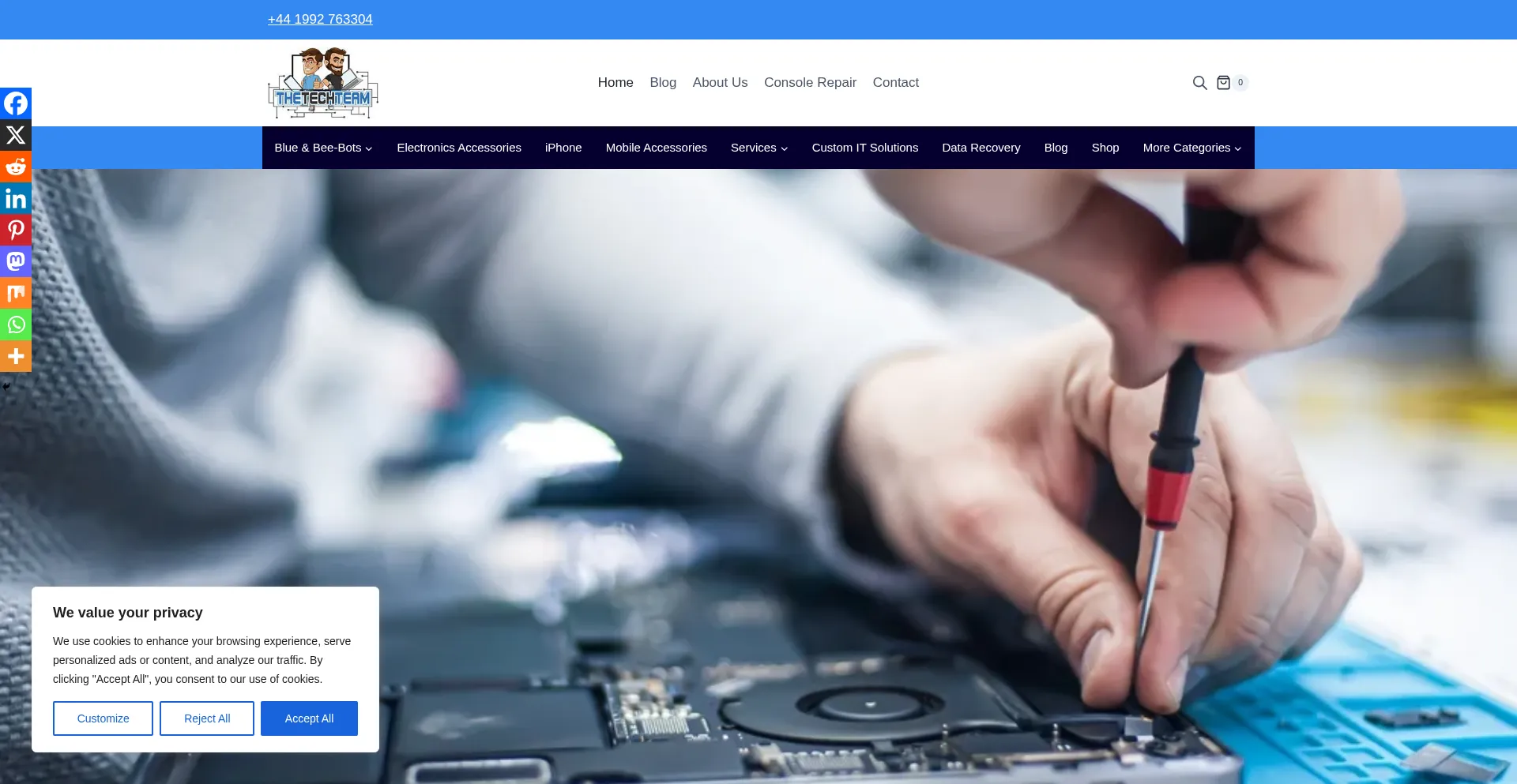 Website screenshot of Uktechteam.co.uk