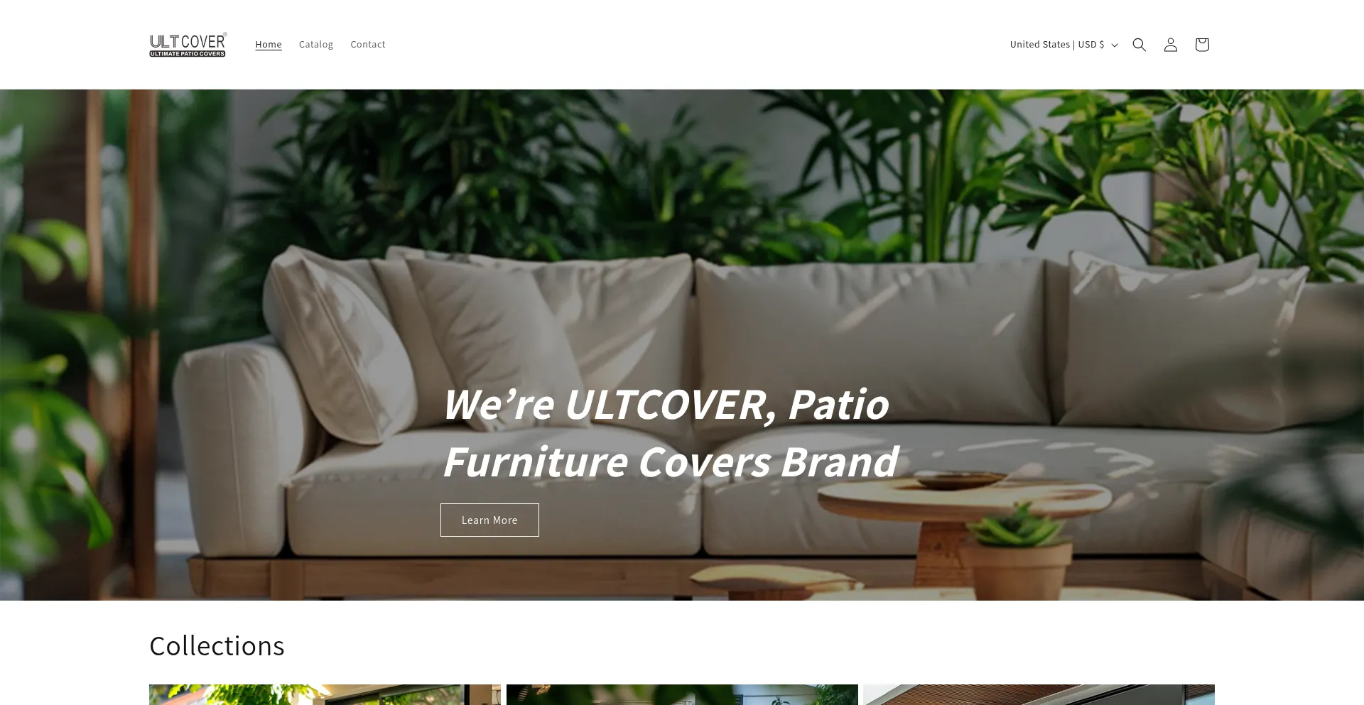 Website screenshot of Ultcover.com