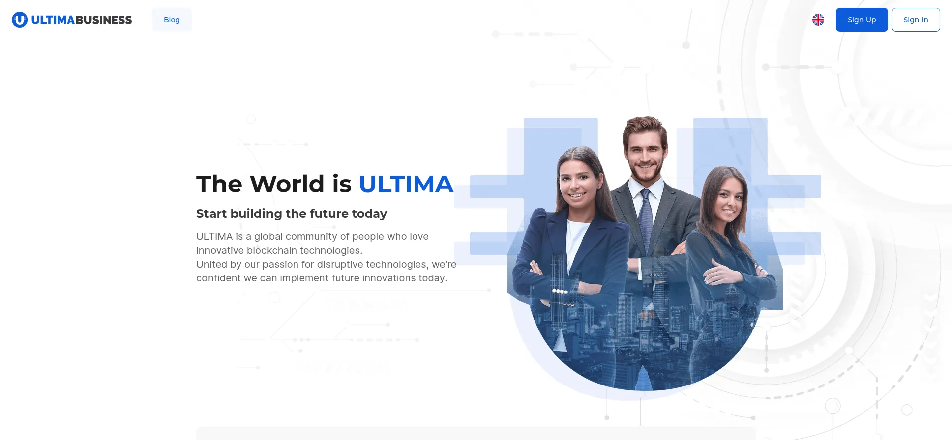 Website screenshot of Ultima-business.com