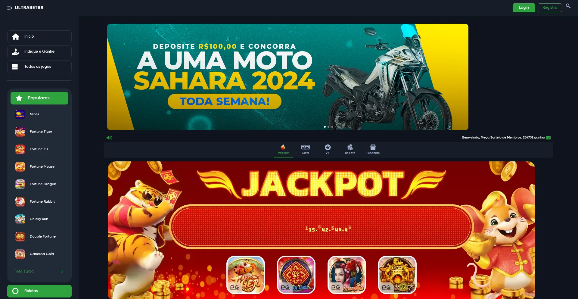 Website screenshot of Ultrabetbr.io