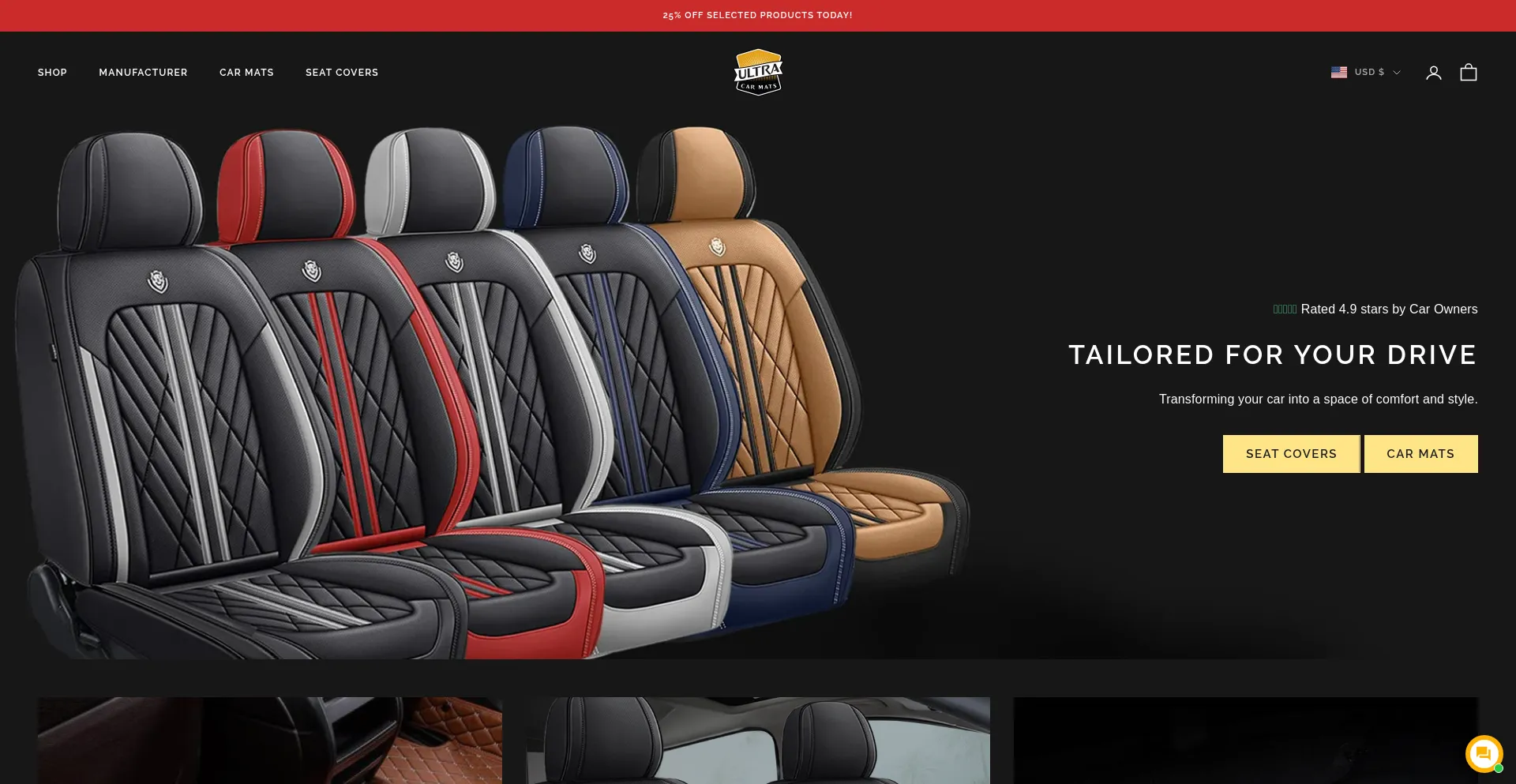 Website screenshot of Ultracarmats.com