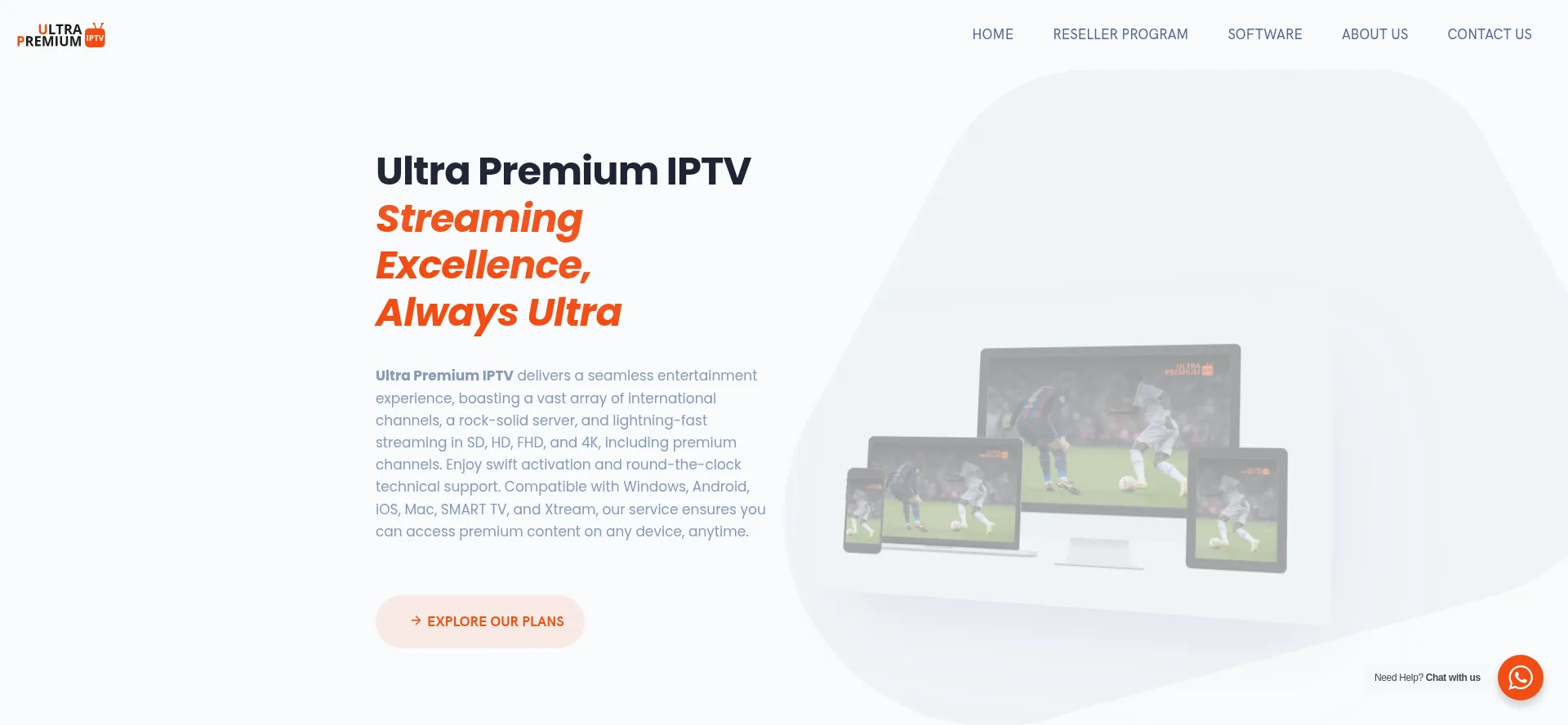 Website screenshot of Ultrapremiumiptv.com