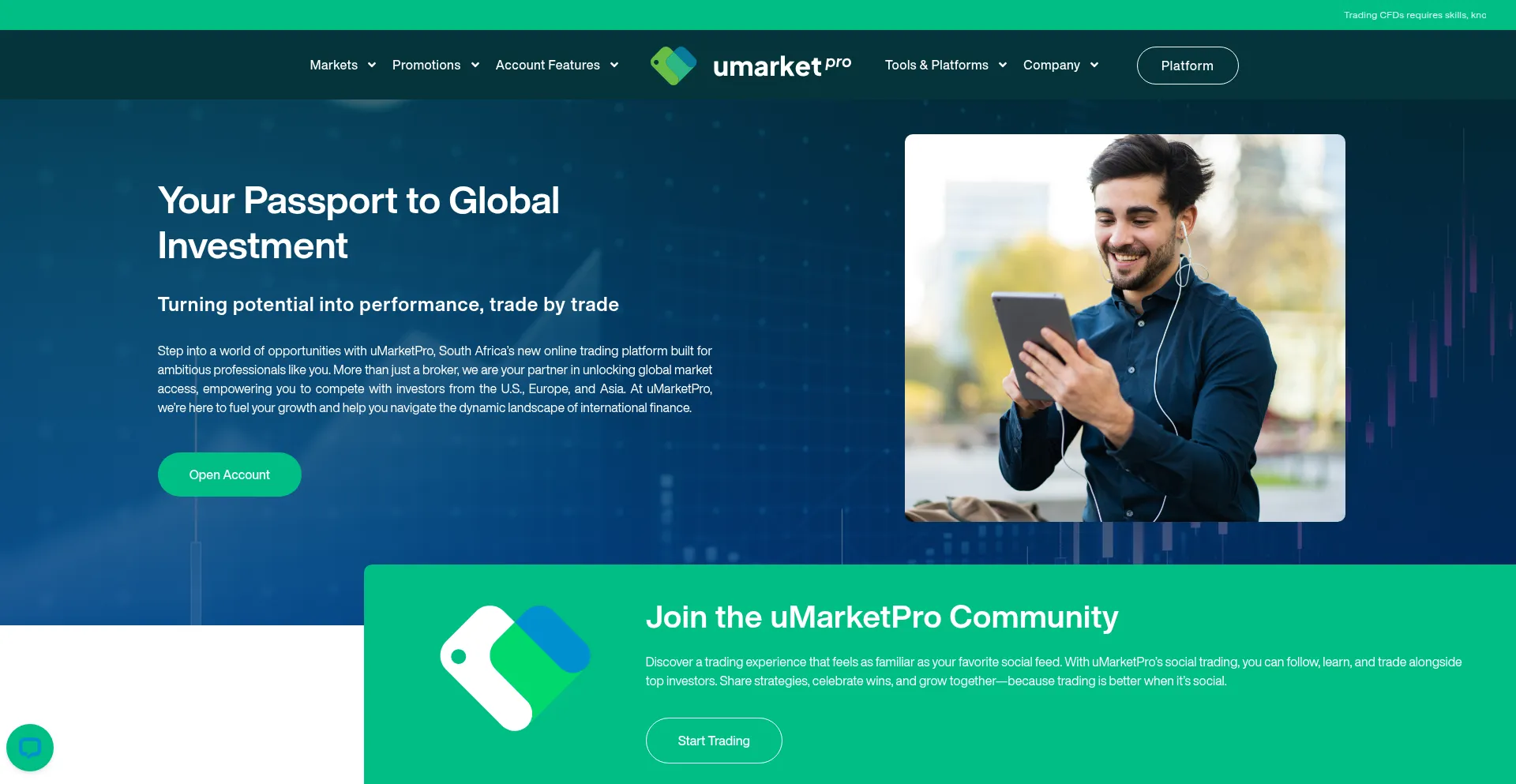 Website screenshot of Umarketpro.com