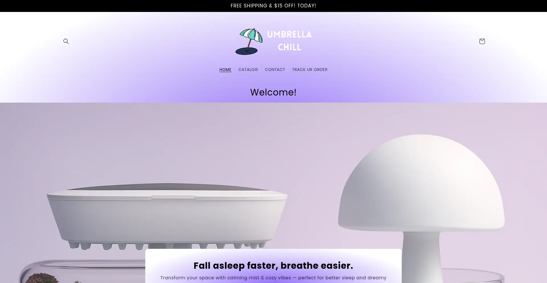 Website screenshot of Umbrella-chill.com