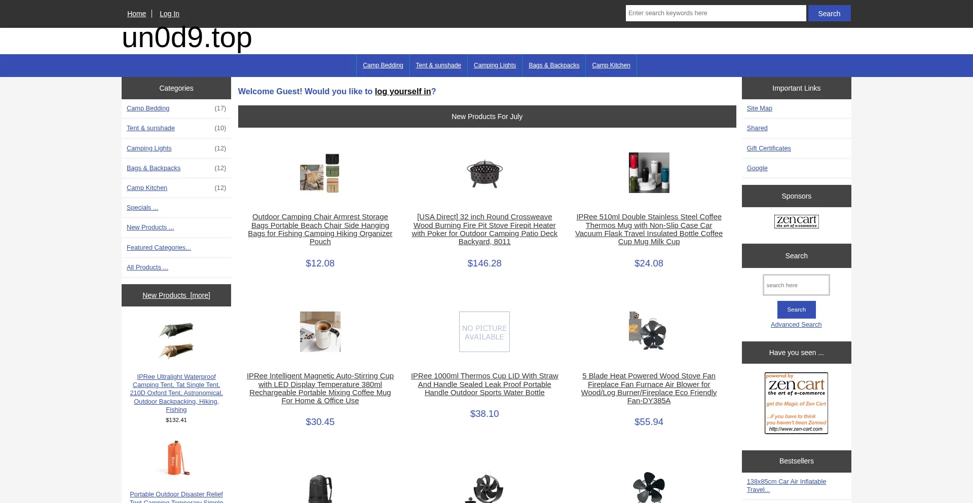 Website screenshot of Un0d9.top