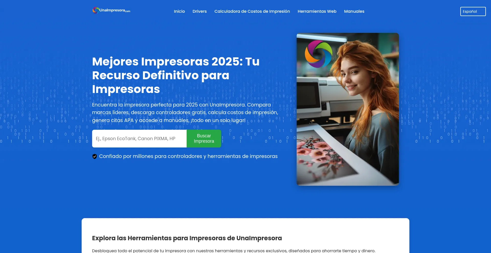 Website screenshot of Unaimpresora.com