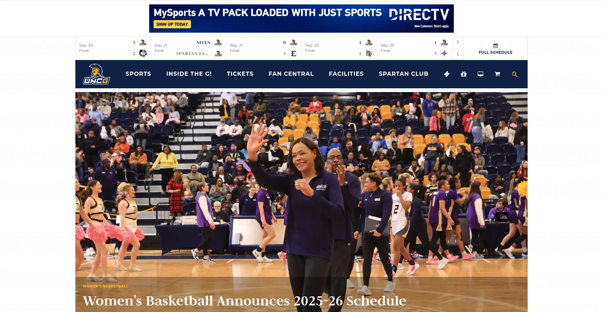 Uncgspartans.com Screenshot