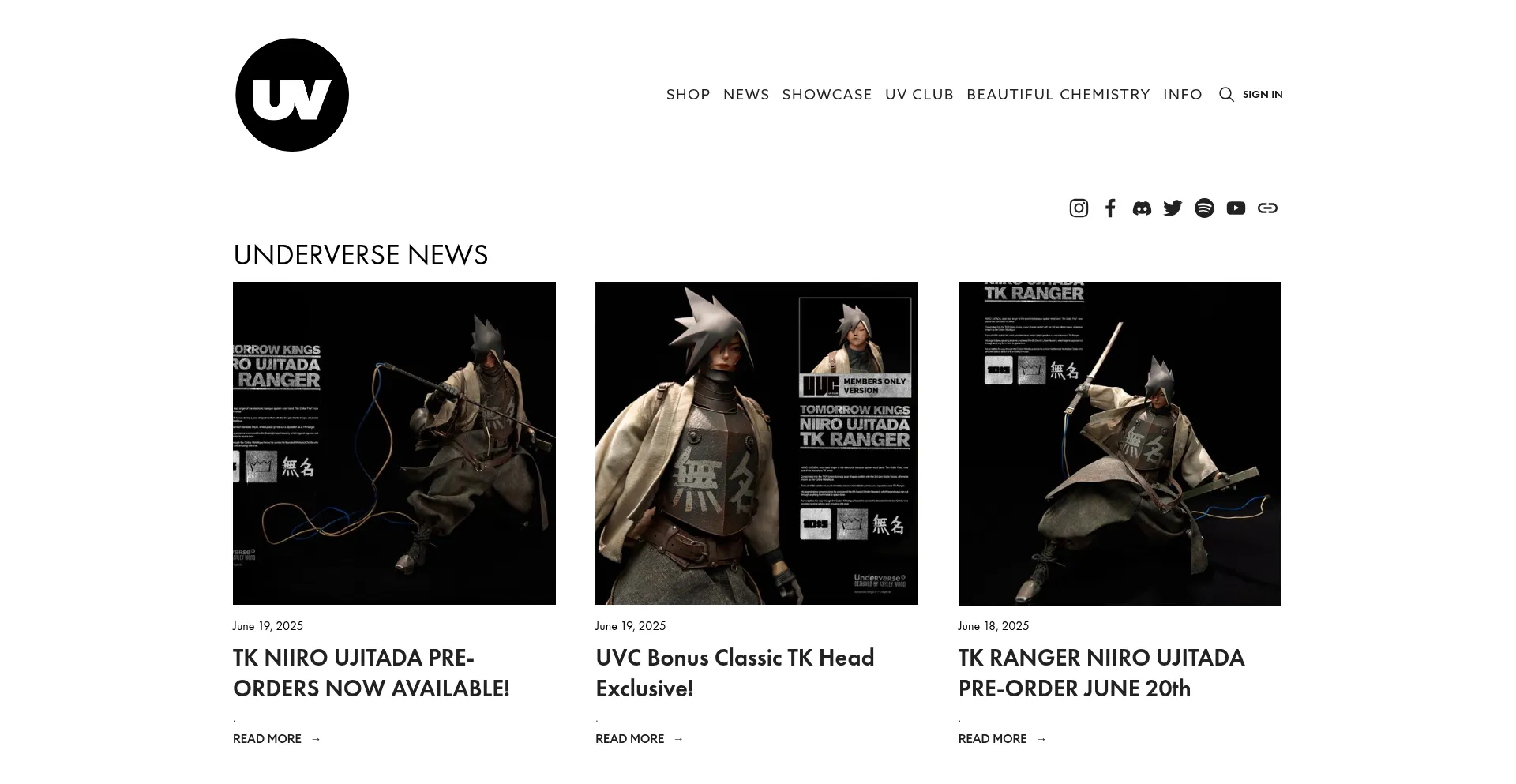 Website screenshot of Underverse.com