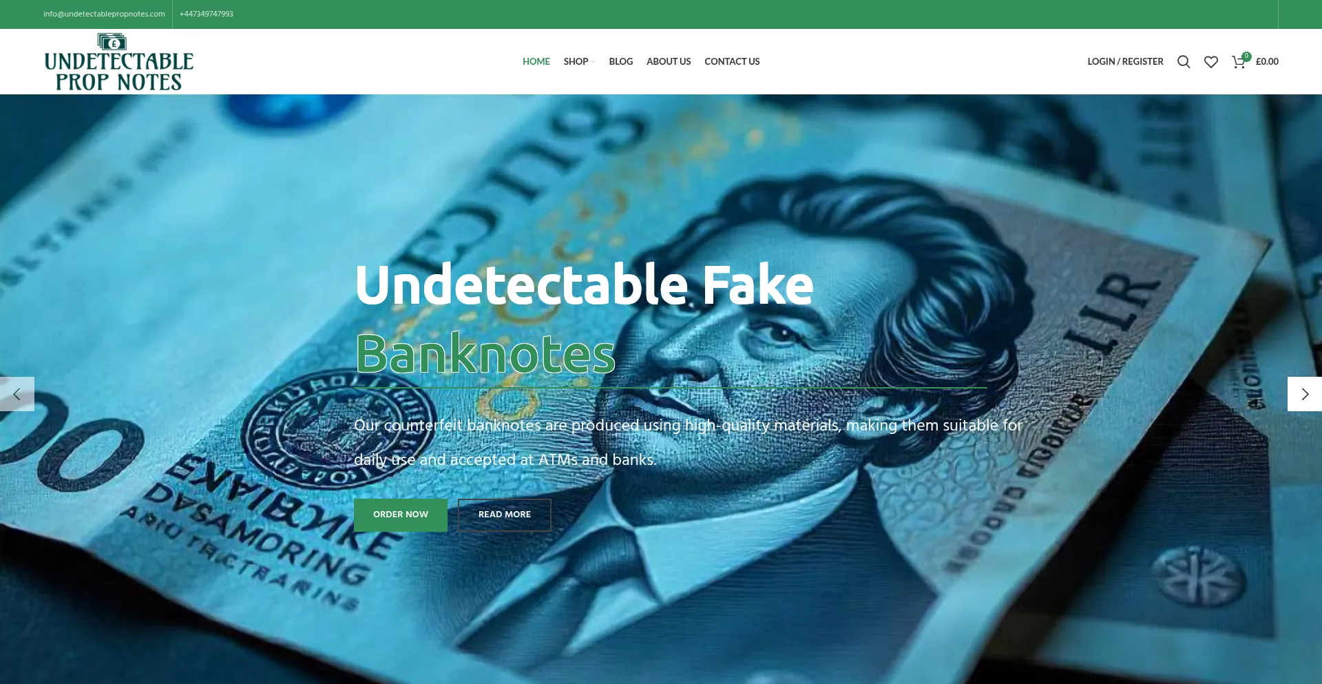 Undetectablepropnotes.com Screenshot