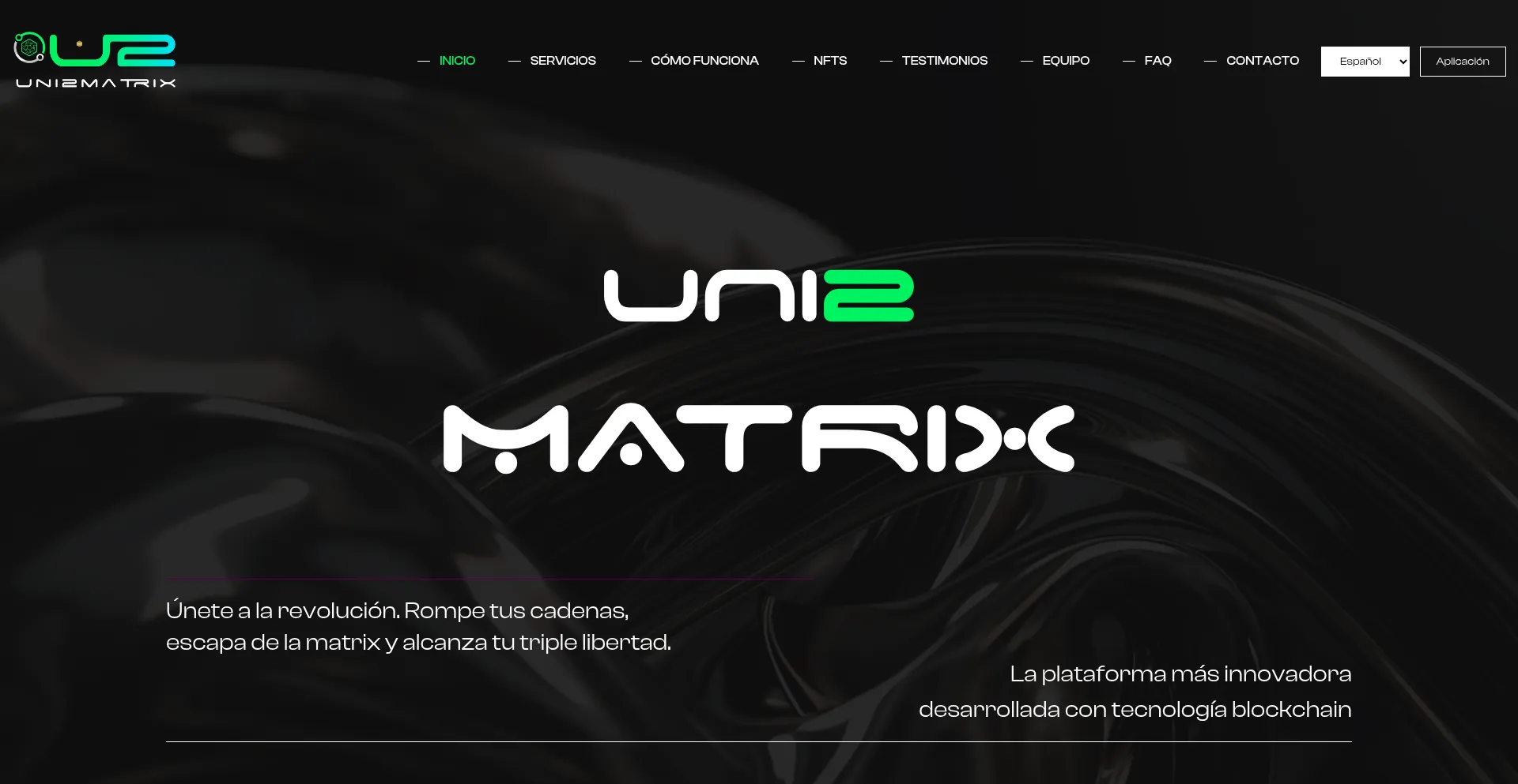 Website screenshot of Uni2matrix.com