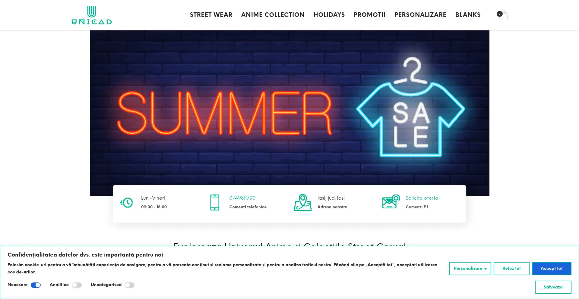 Website screenshot of Unicad.ro