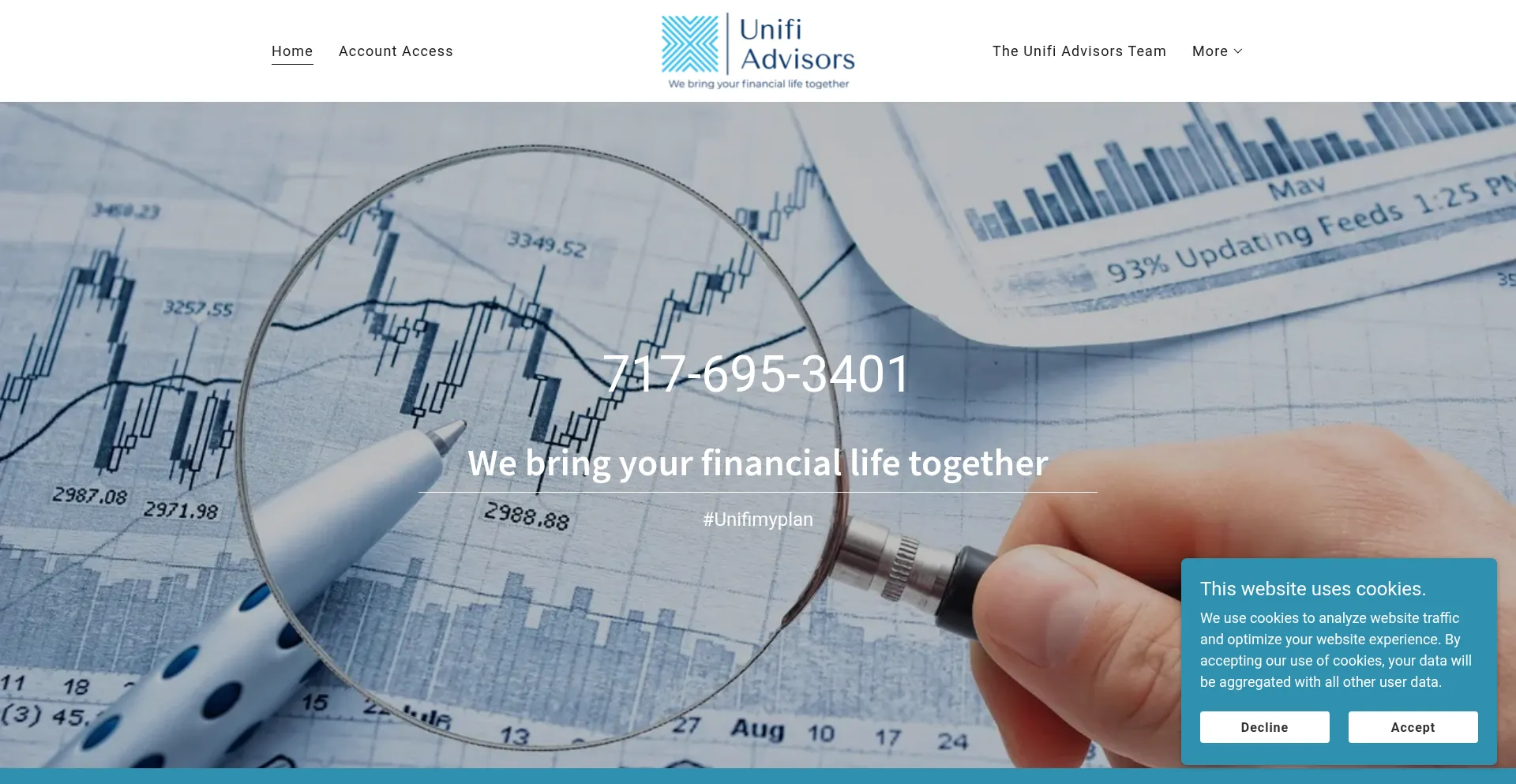 Website screenshot of Unifiadvisors.com