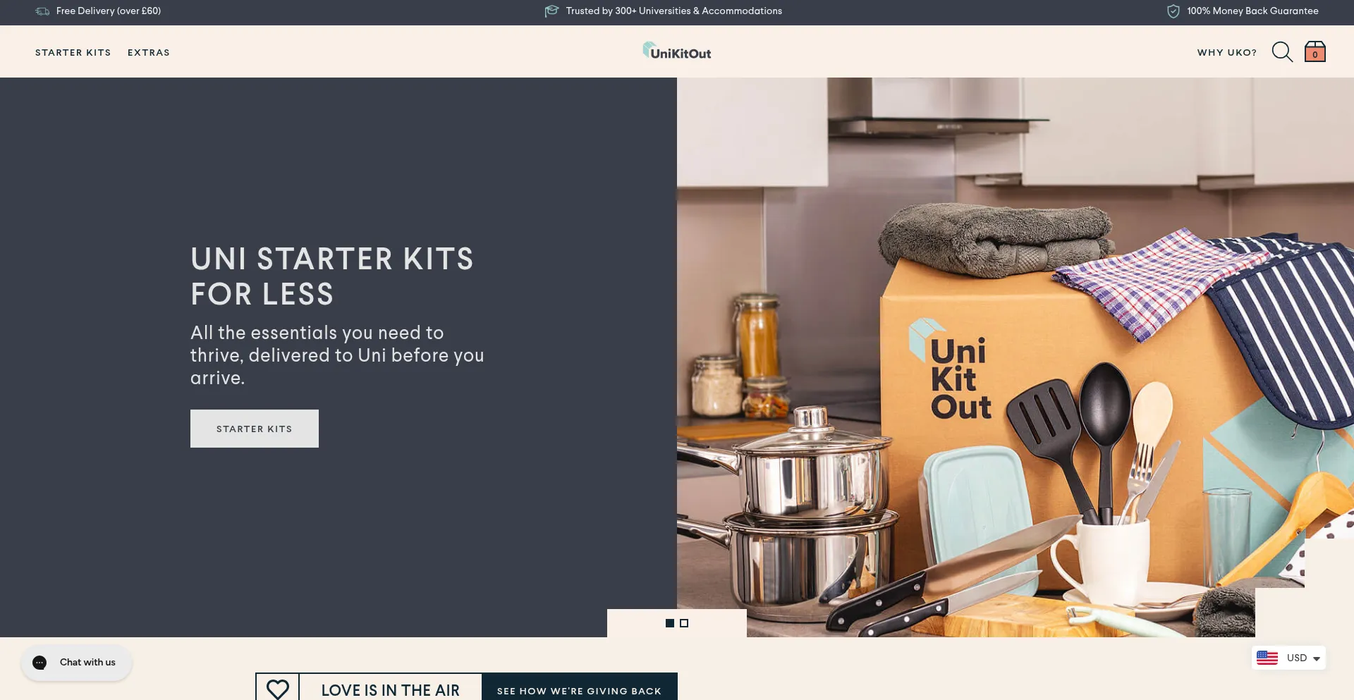 Website screenshot of Unikitout.com