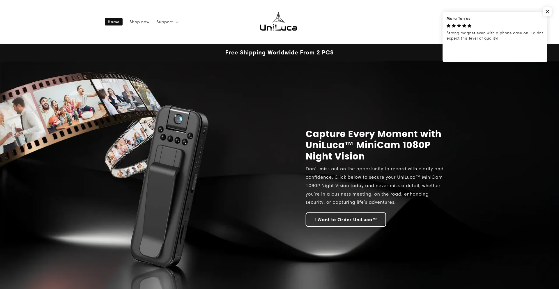 Website screenshot of Uniluca.com