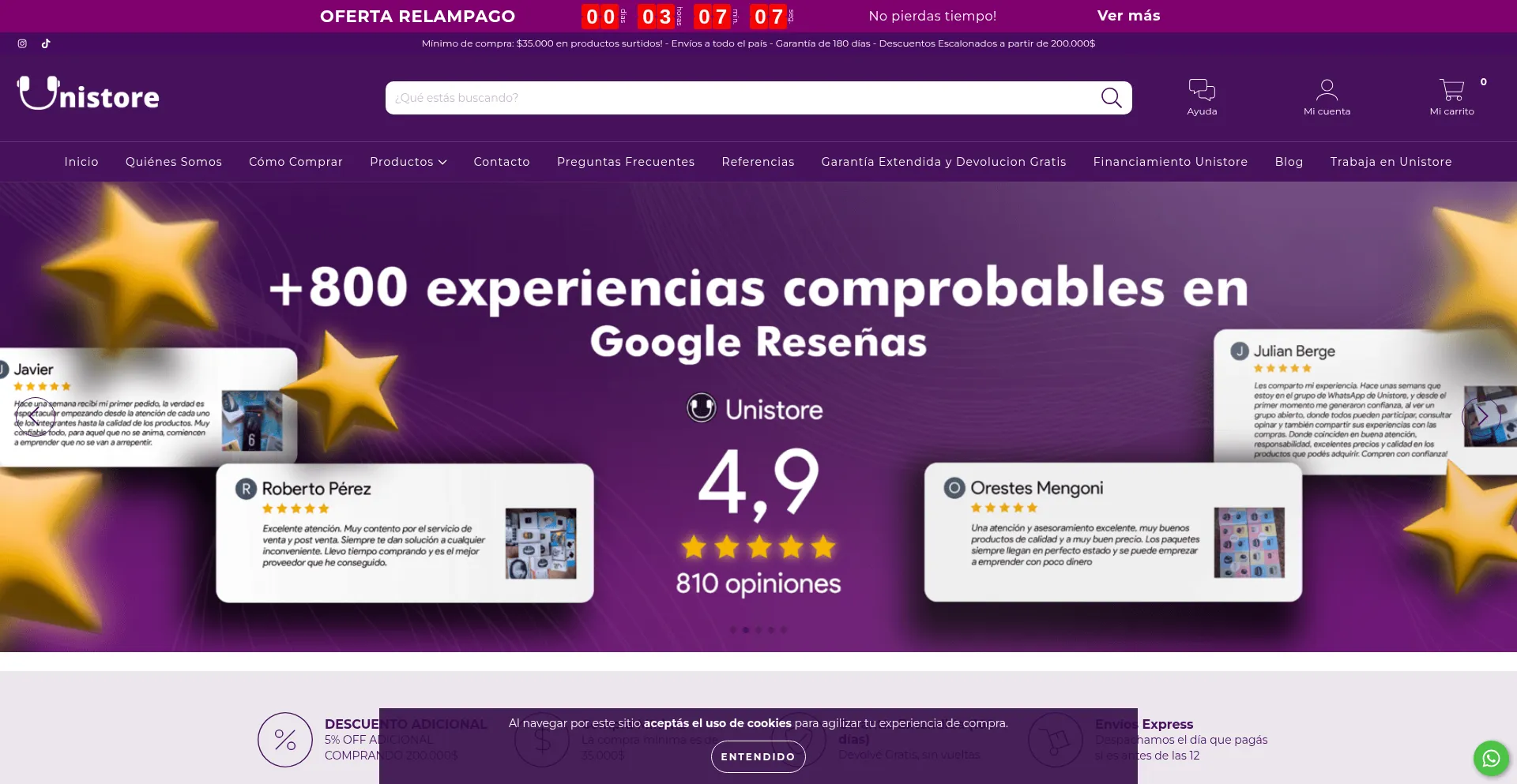 Unistore.com.ar Screenshot