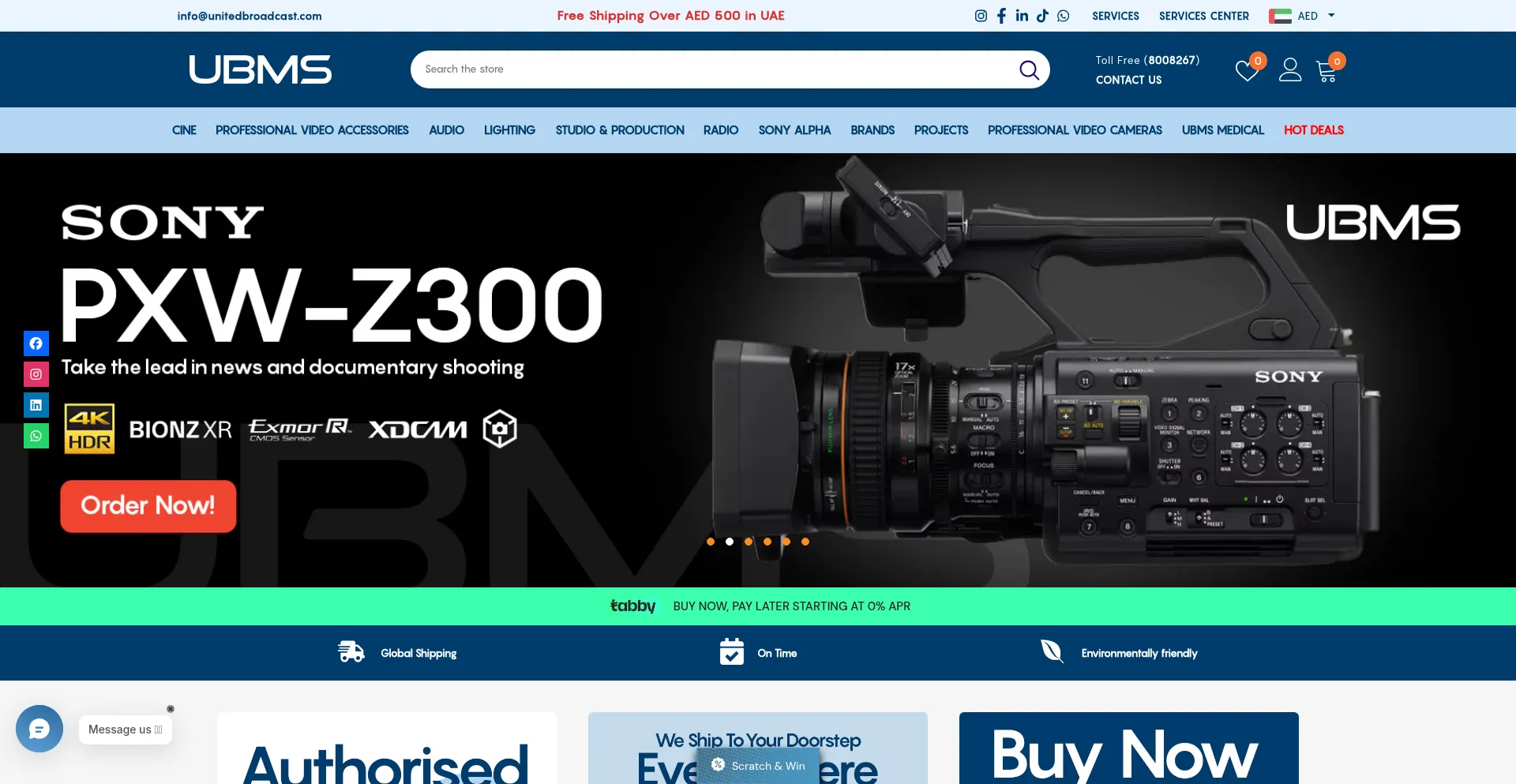 Website screenshot of Unitedbroadcast.com
