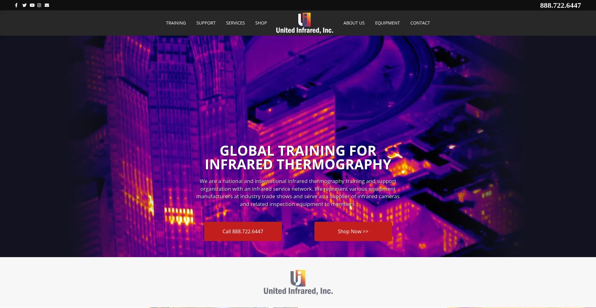 Website screenshot of Unitedinfrared.com
