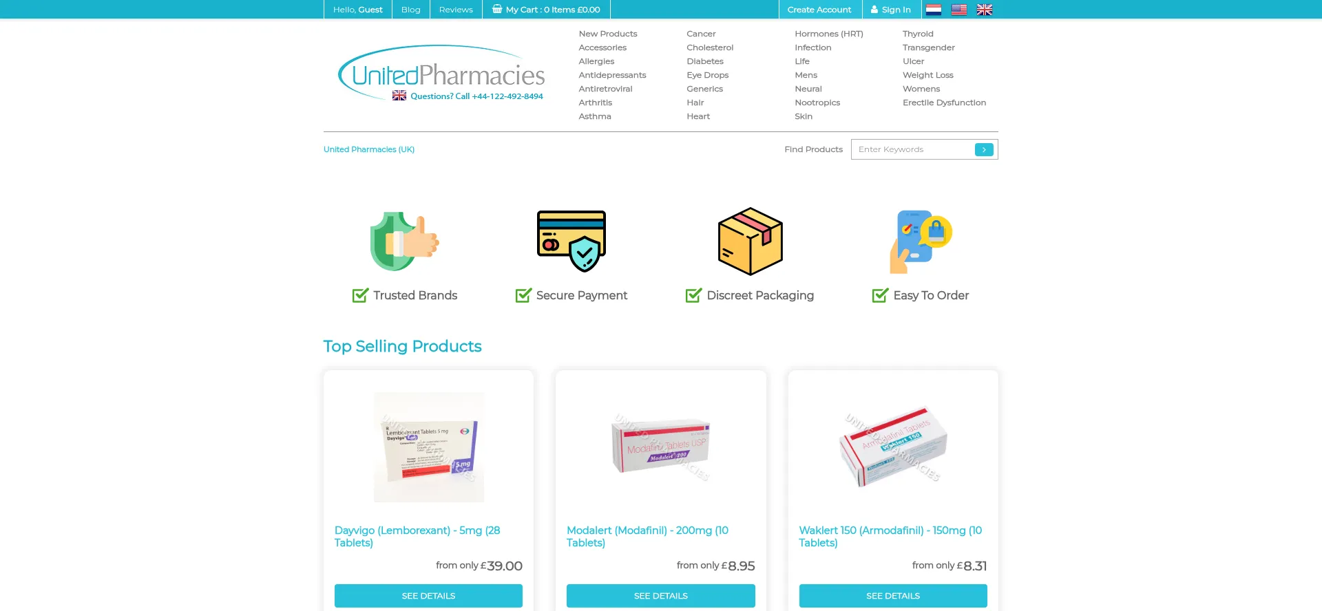 Website screenshot of Unitedpharmacies-uk.md