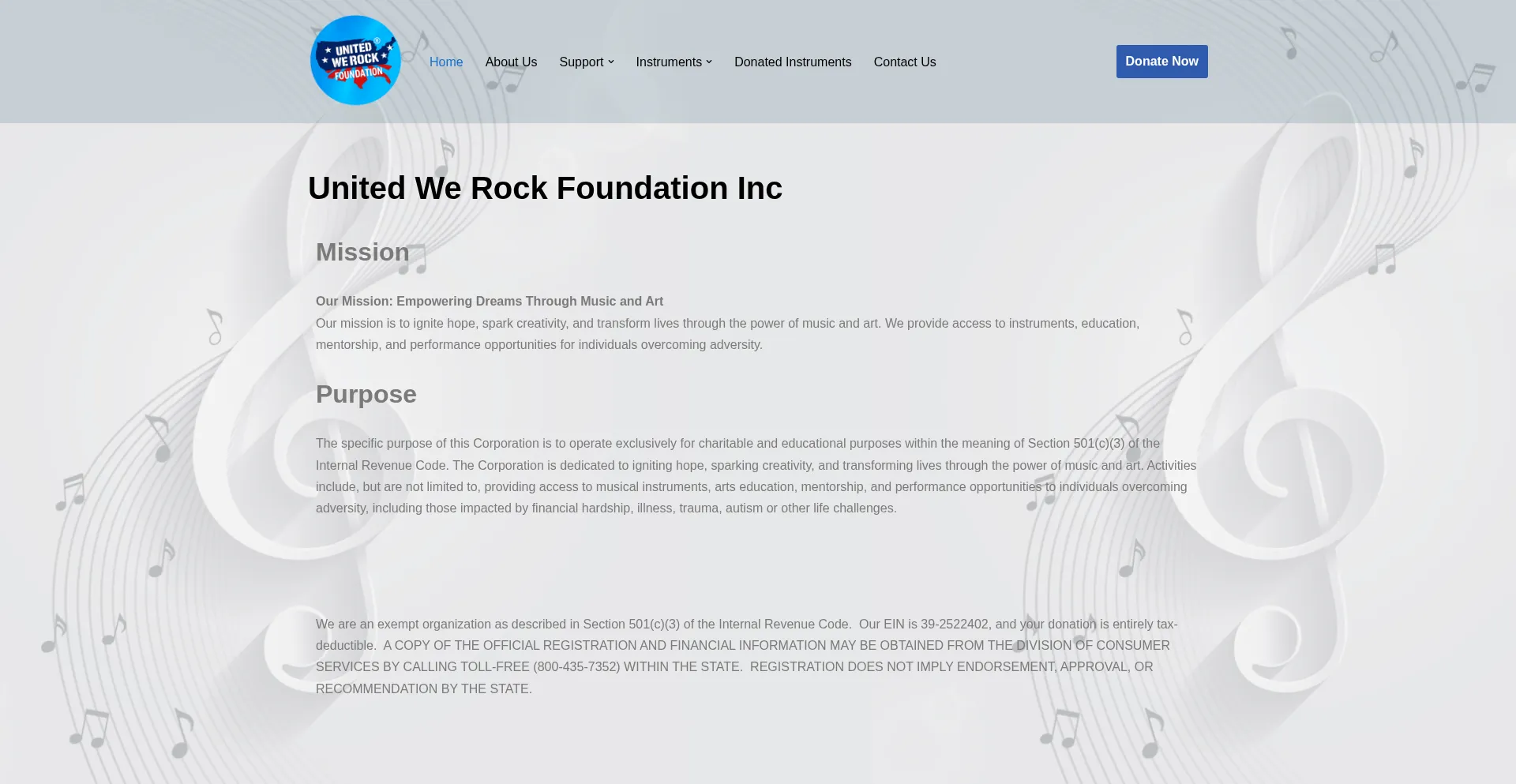 Unitedwerockfoundation.org Screenshot