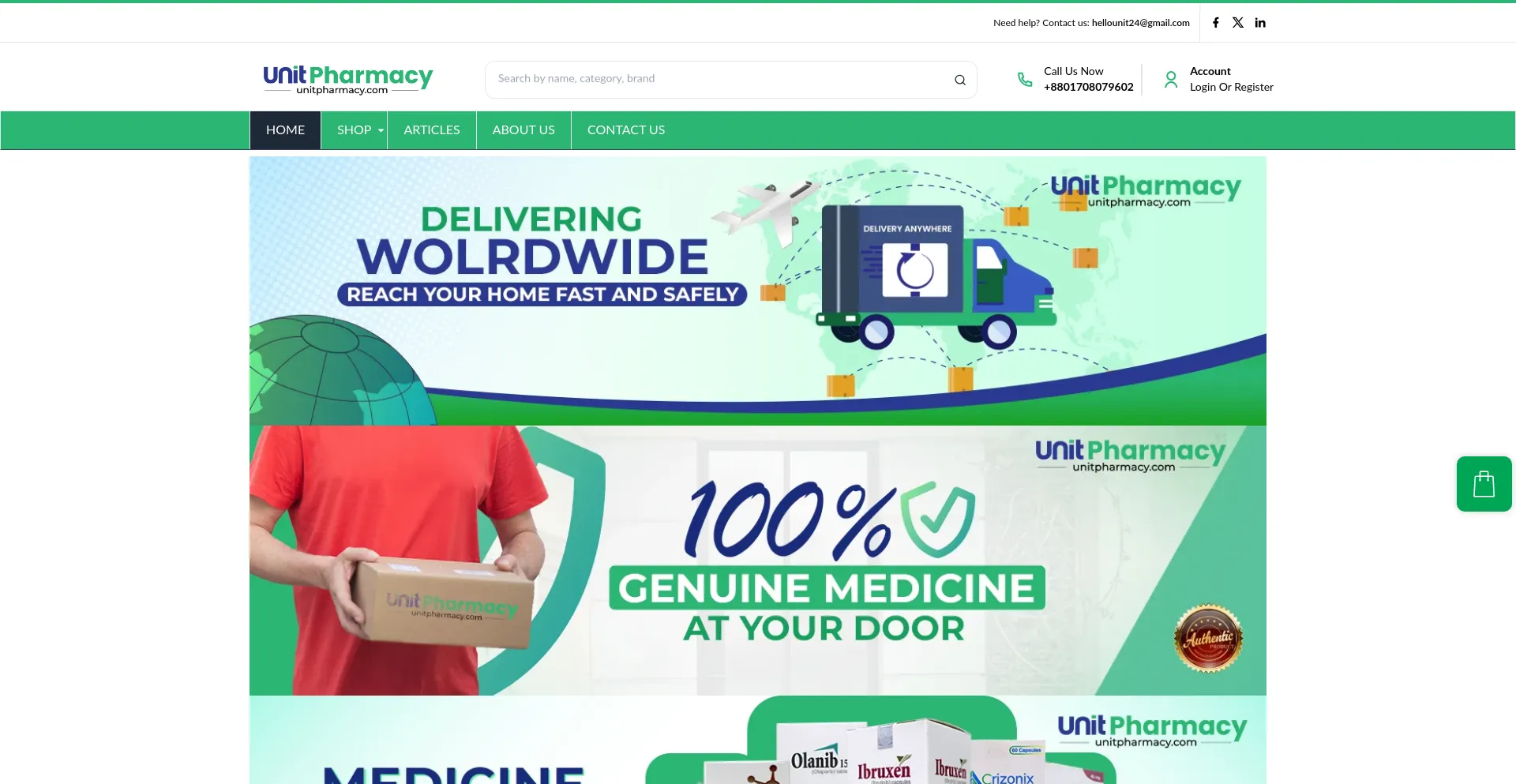 Website screenshot of Unitpharmacy.com
