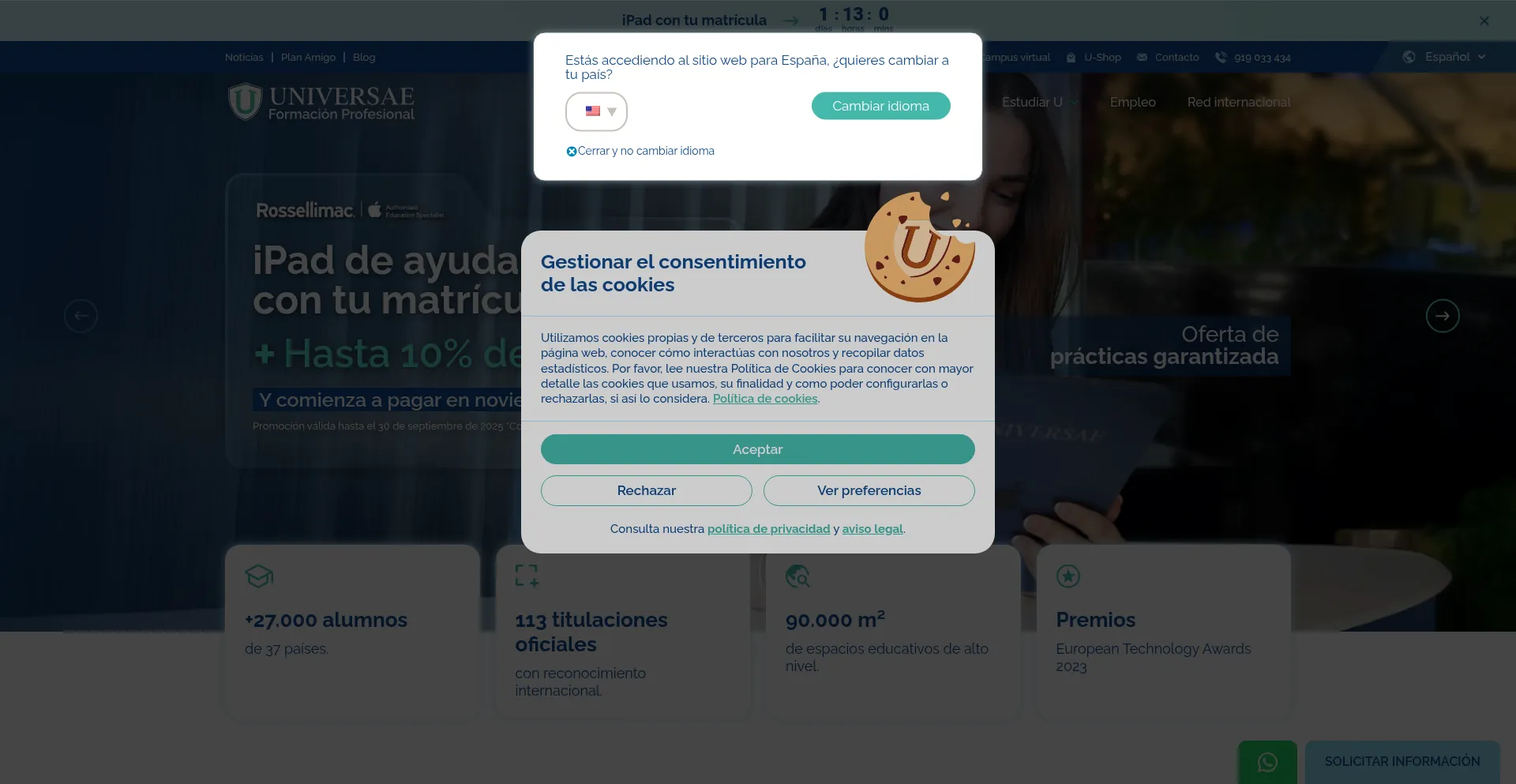 Universae.com Screenshot