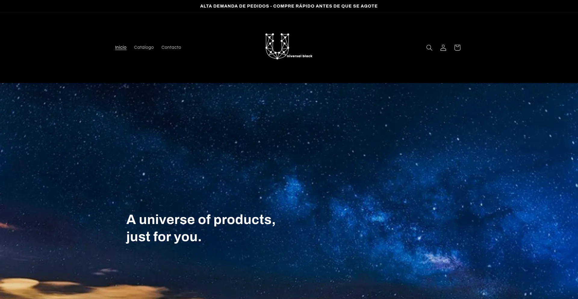 Website screenshot of Universalblack.online