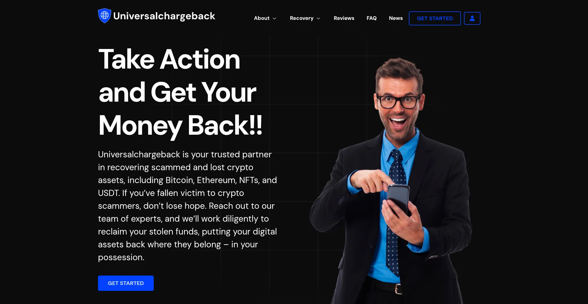 Website screenshot of Universalchargeback.com