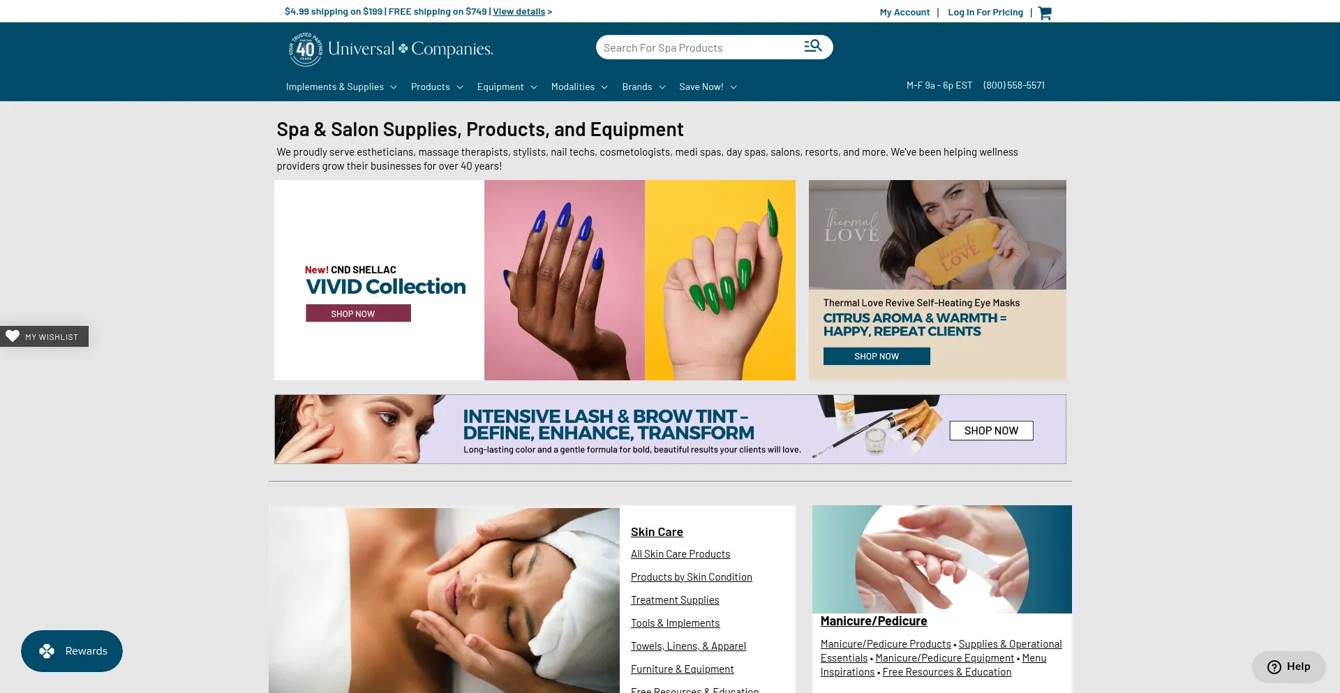 Website screenshot of Universalcompanies.com