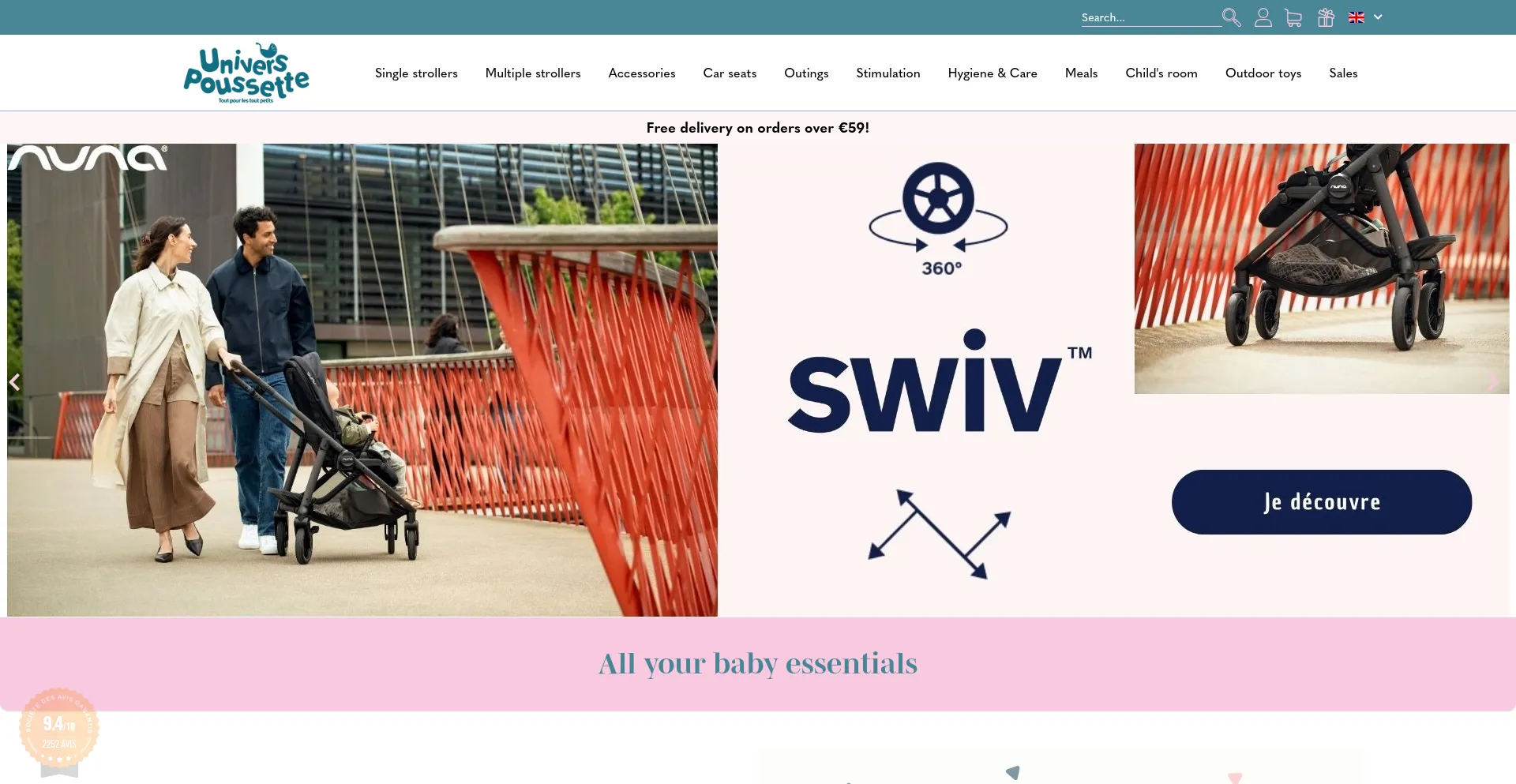 Website screenshot of Universpoussette.com