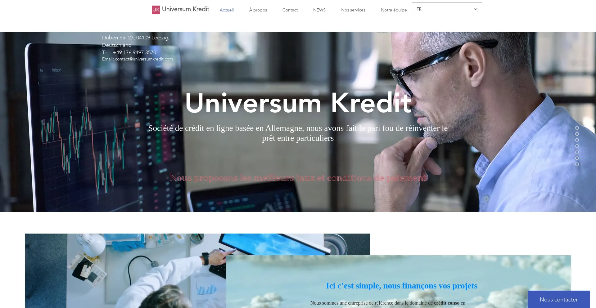 Website screenshot of Universumkredit.com