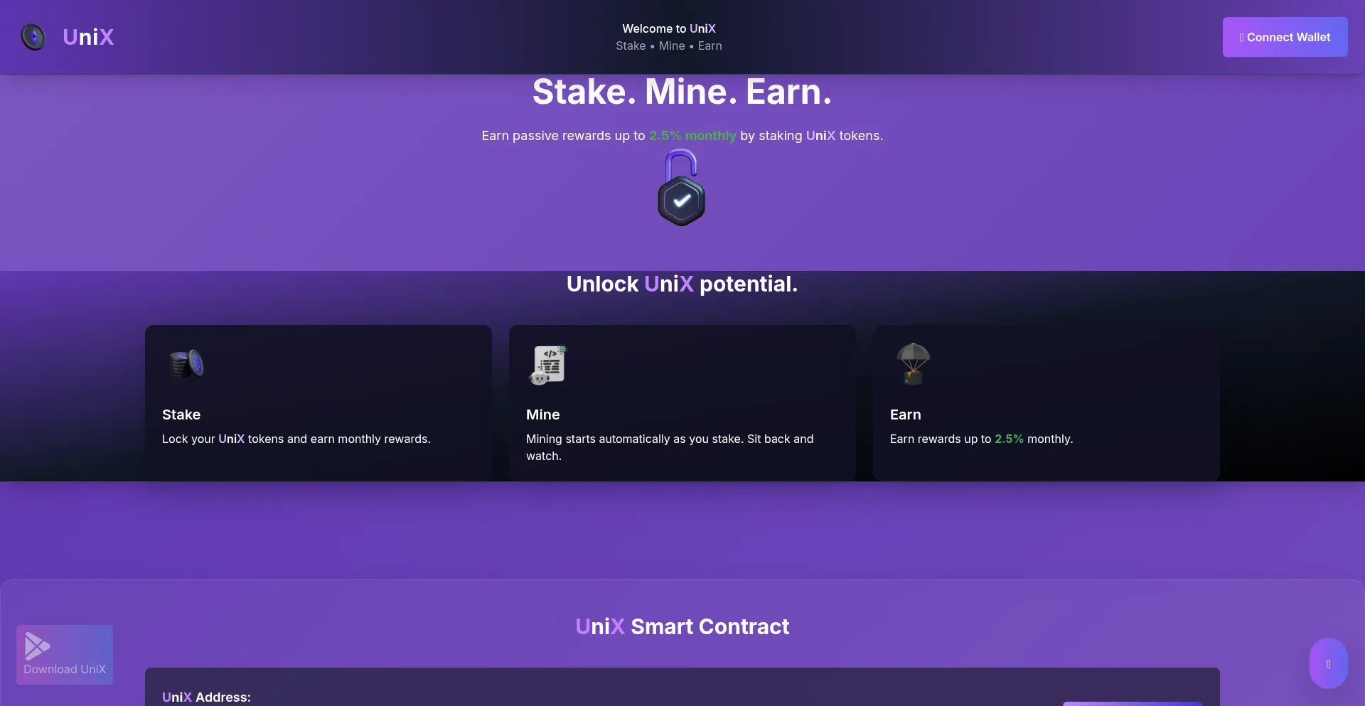 Website screenshot of Unixmine.com