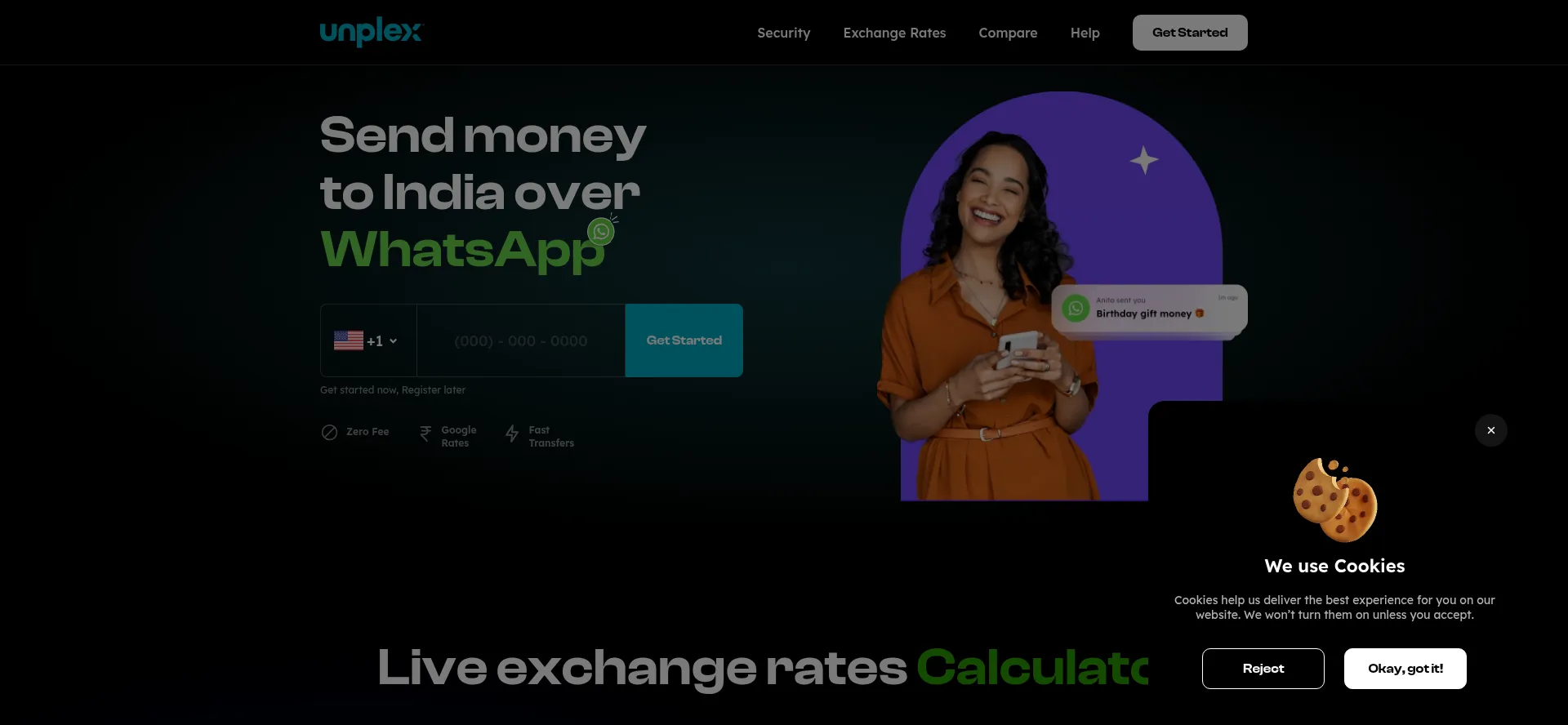 Website screenshot of Unplex.app