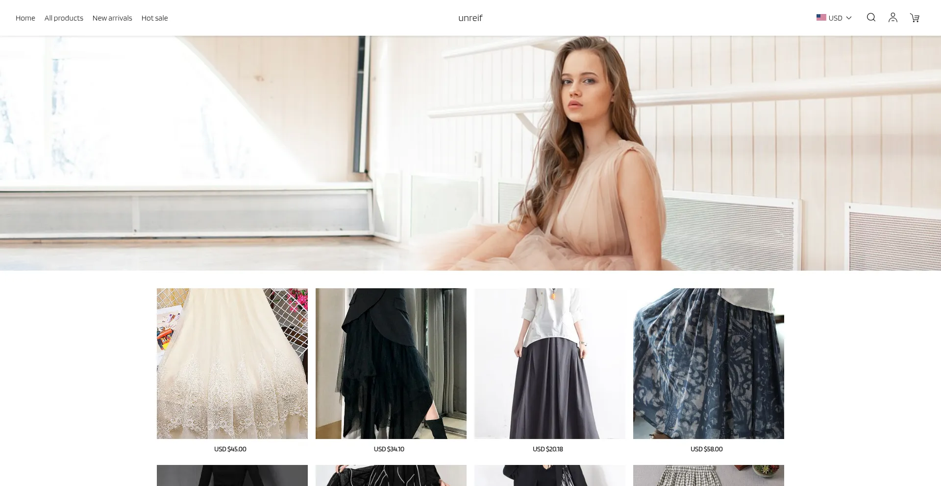 Website screenshot of Unreif.com