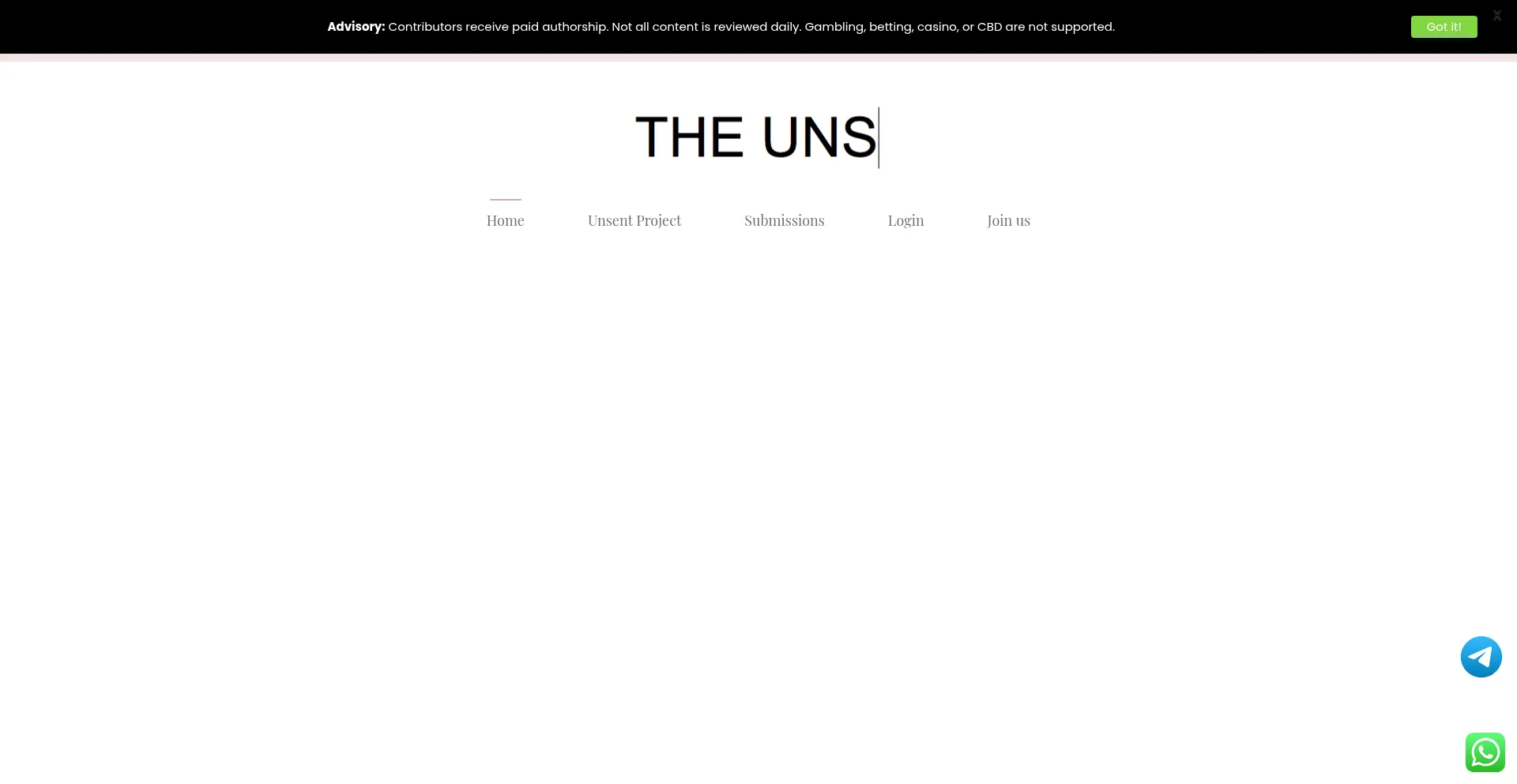 Unsentproject.net Screenshot