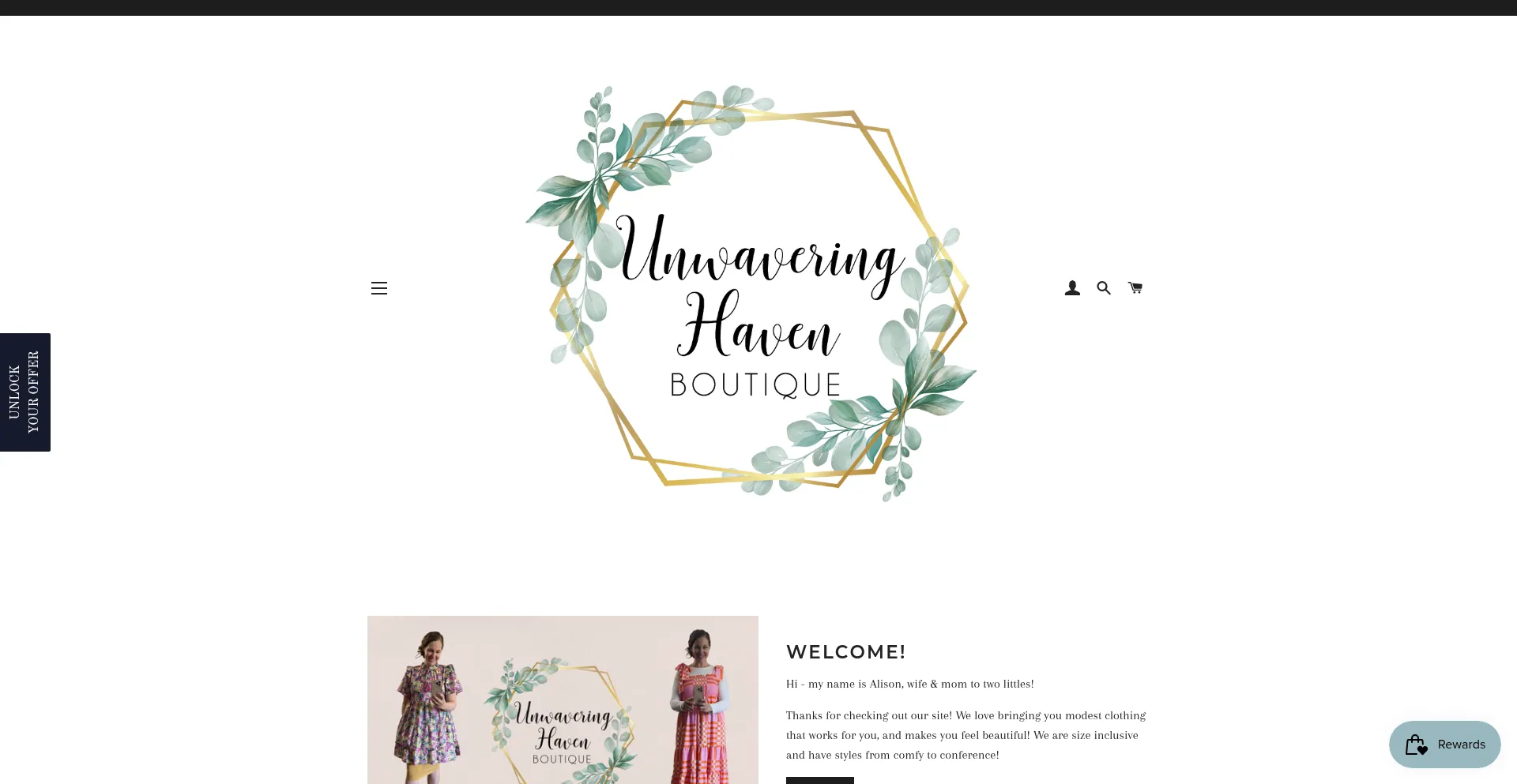 Website screenshot of Unwaveringhaven.com