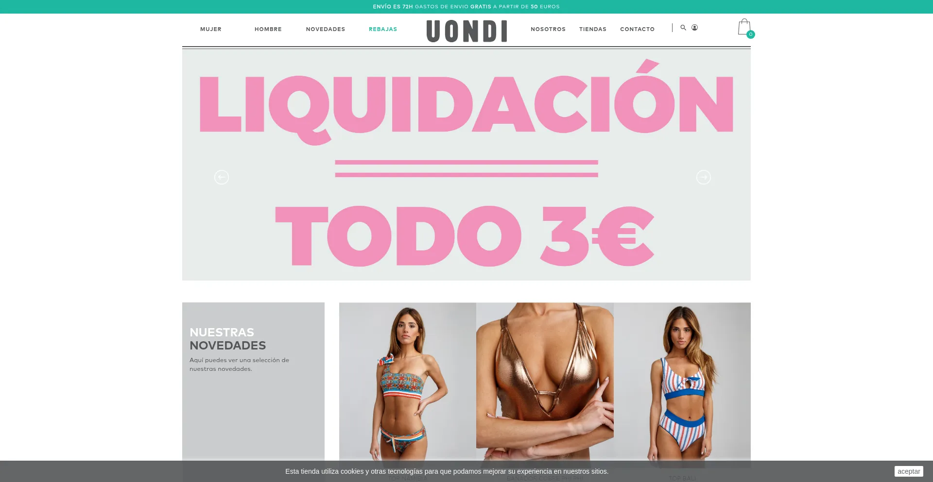 Website screenshot of Uondi.com