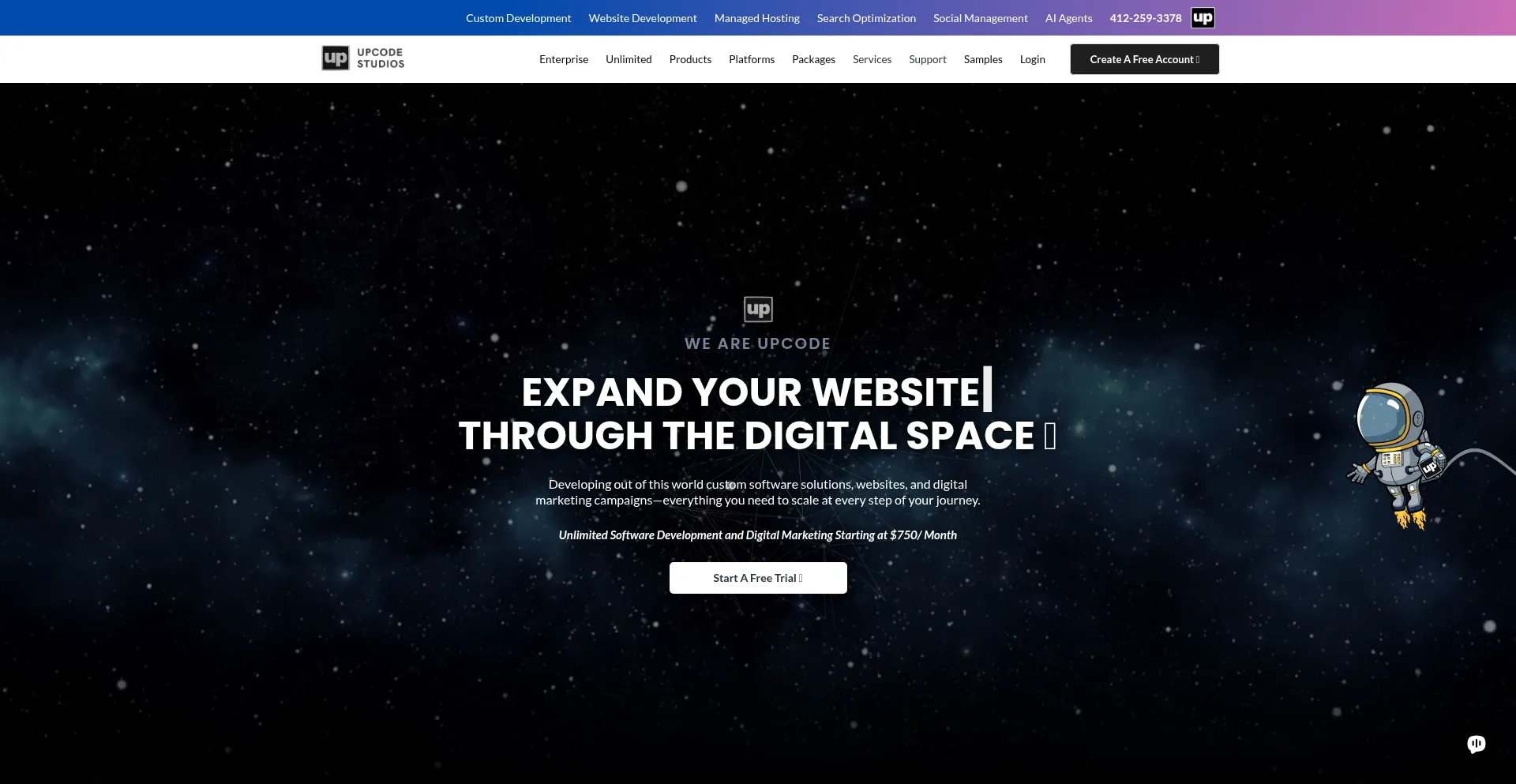 Website screenshot of Upcode.com