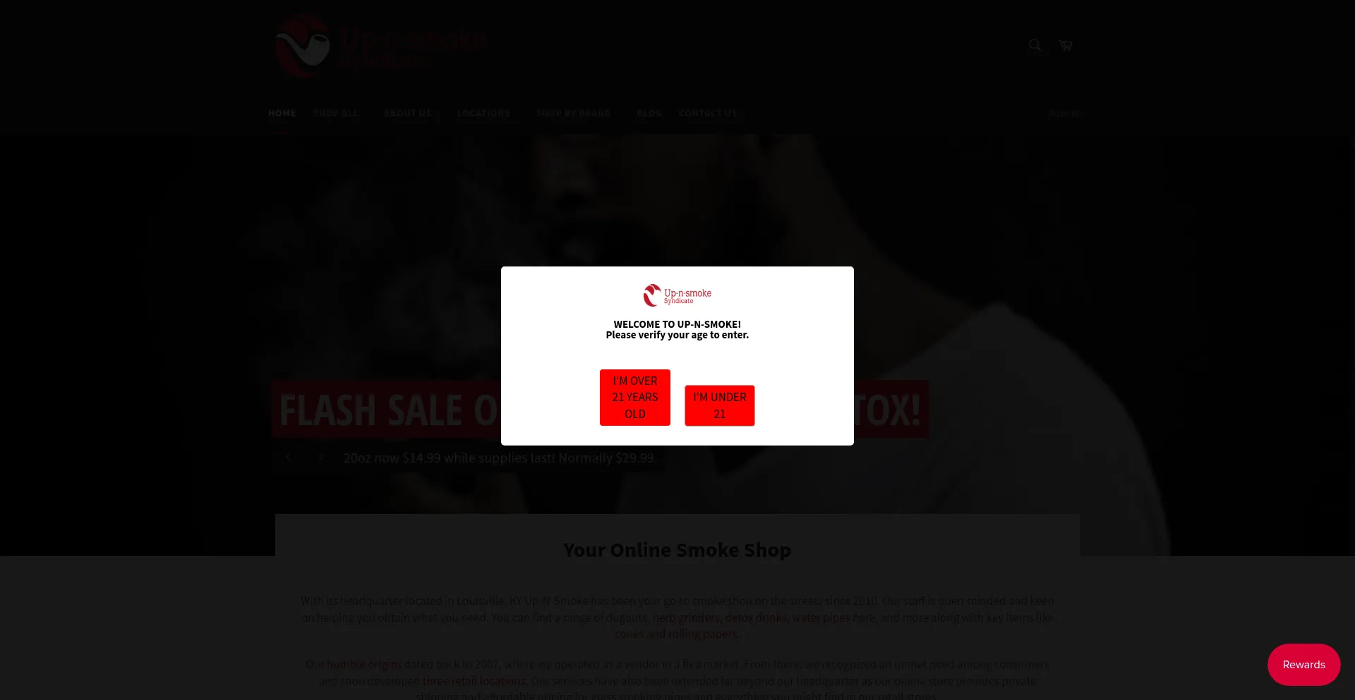 Upnsmokeonline.com Screenshot