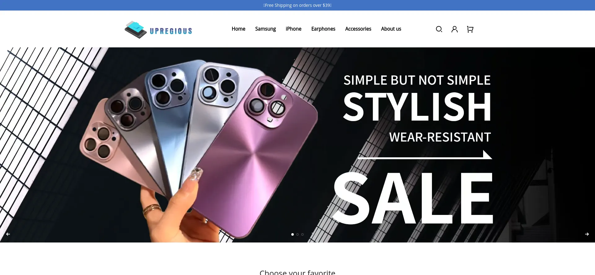 Website screenshot of Upregious.com
