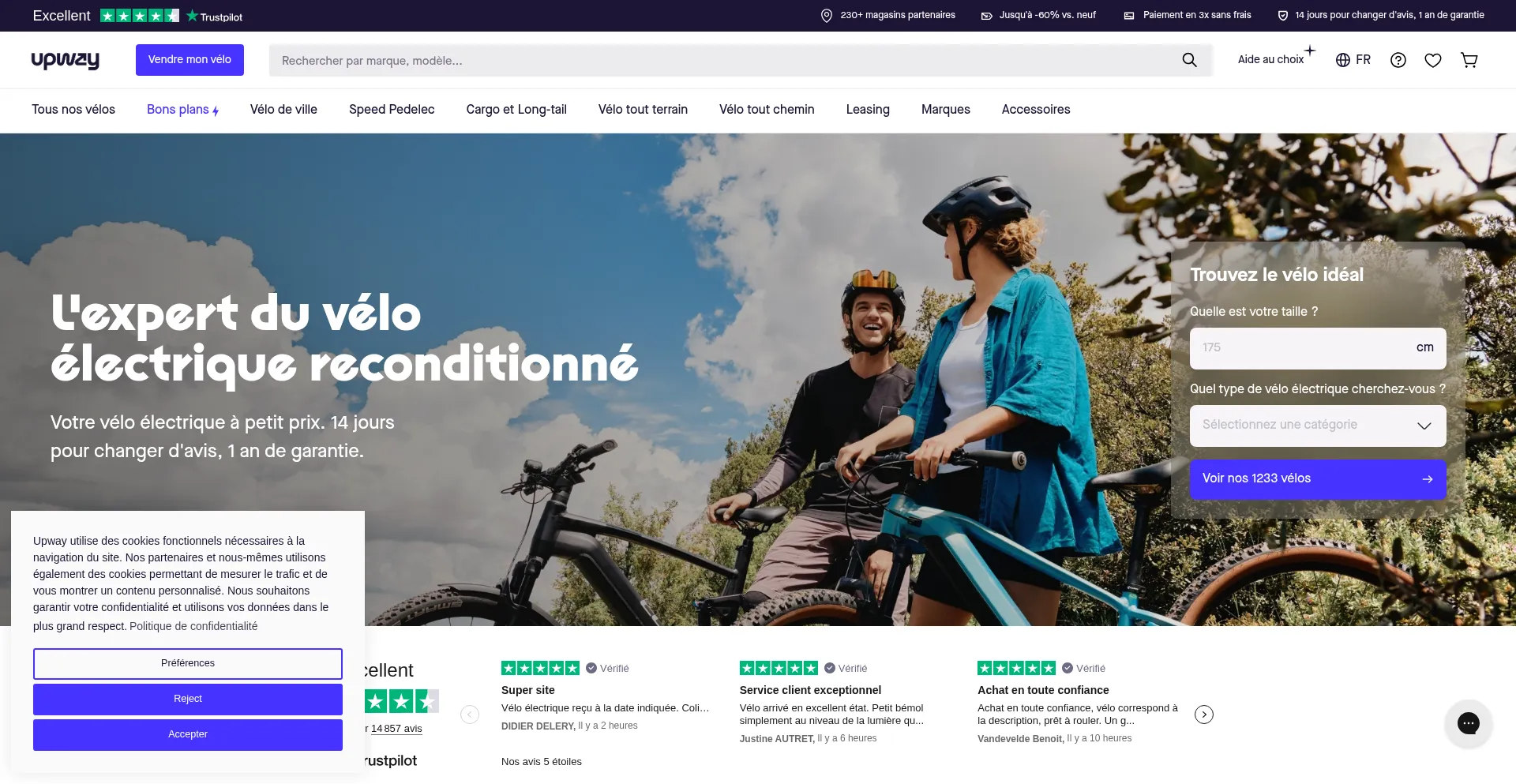 Website screenshot of Upway.be