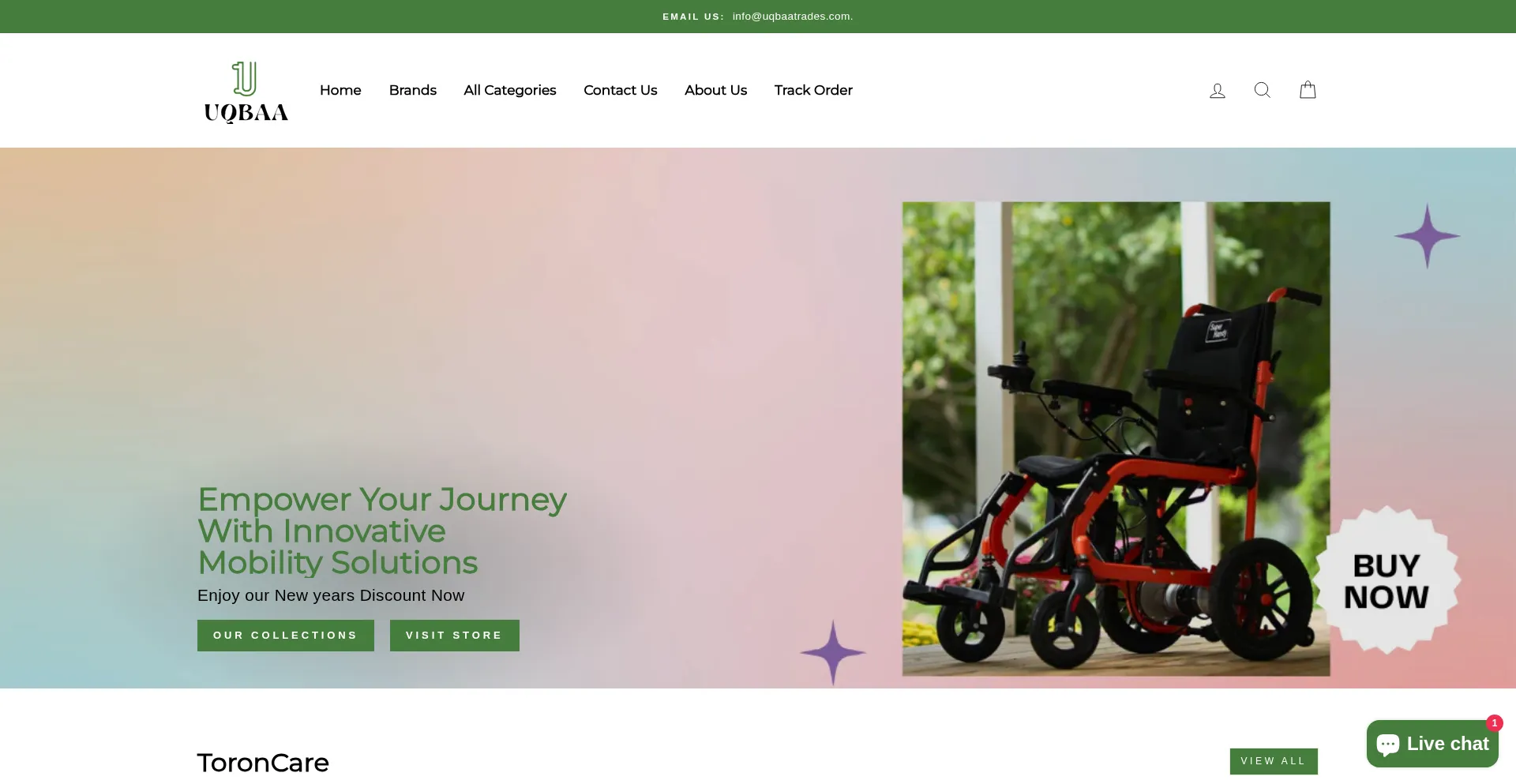 Website screenshot of Uqbaatrades.com