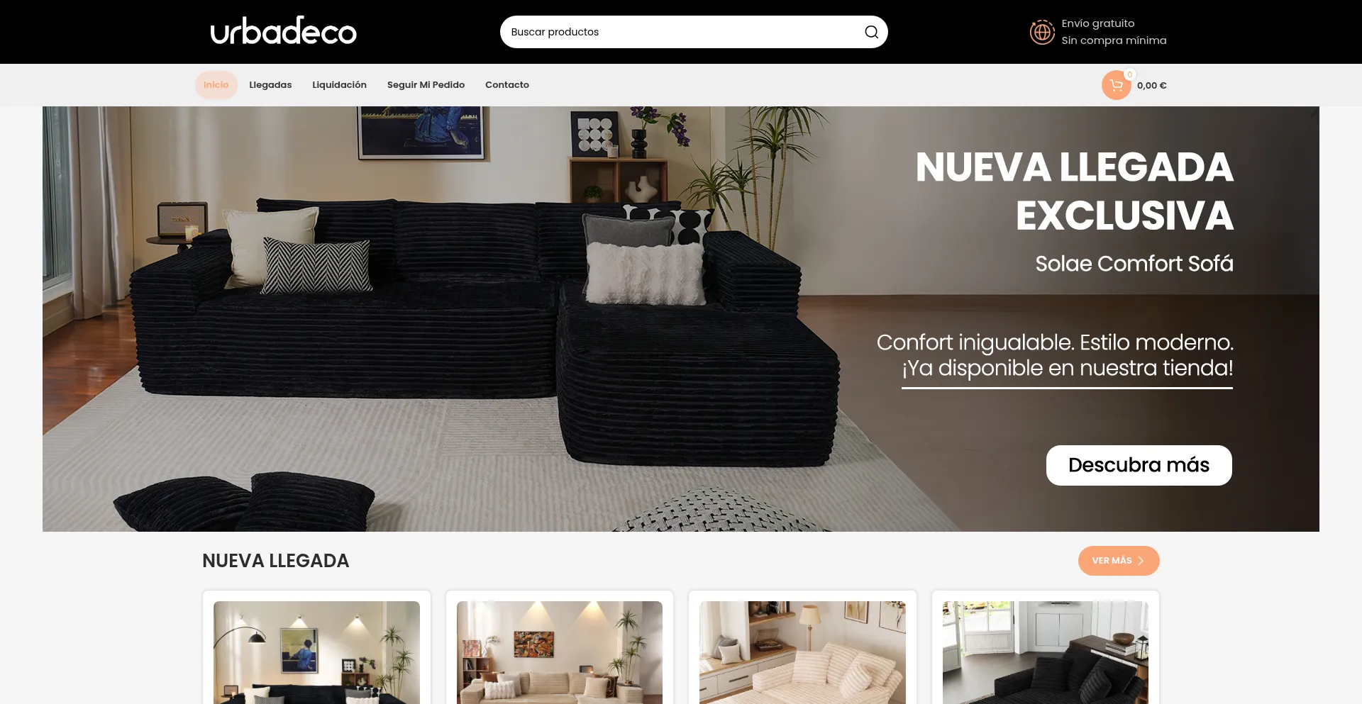 Website screenshot of Urbadeco-espana.com