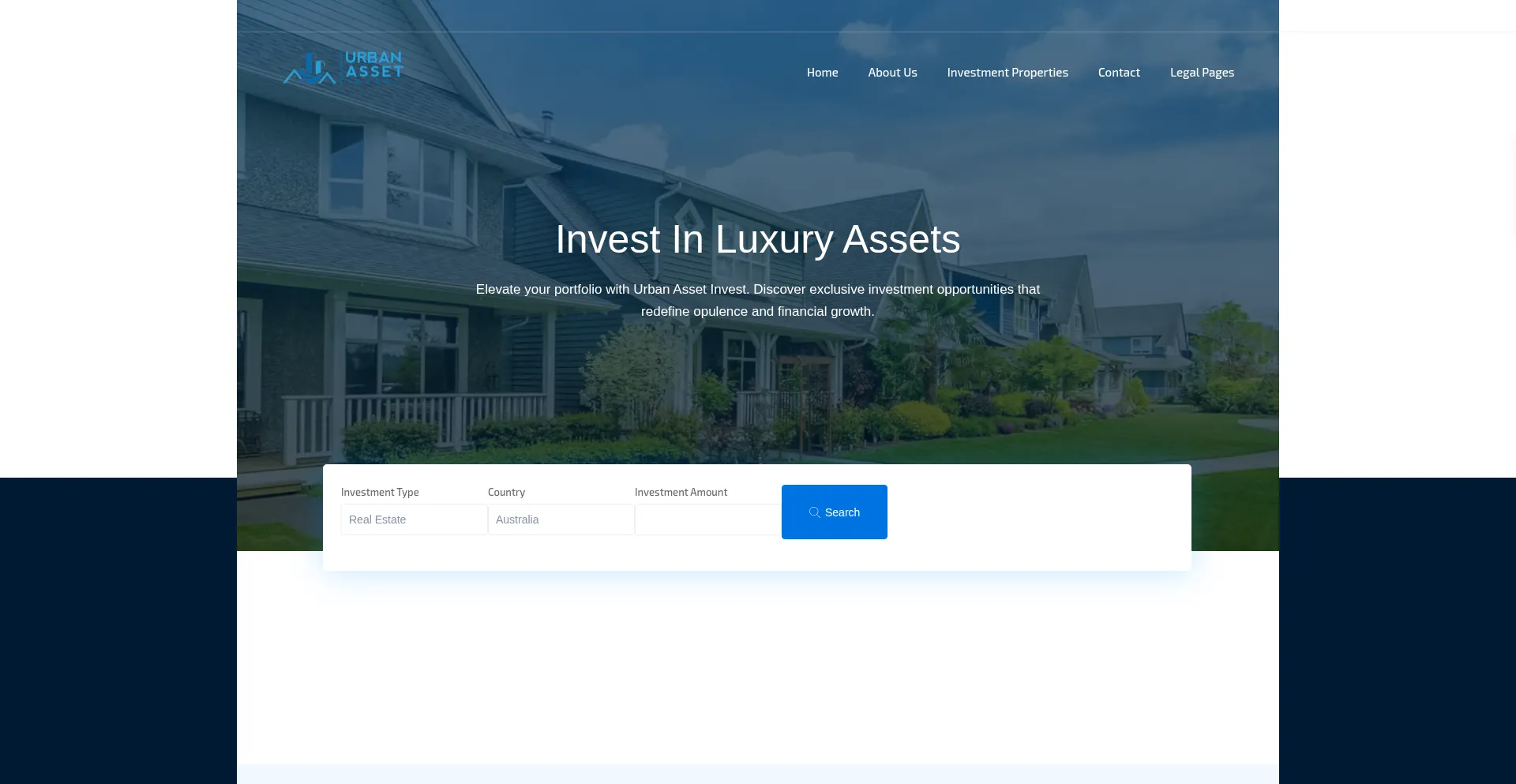 Website screenshot of Urbanassetinvest.com