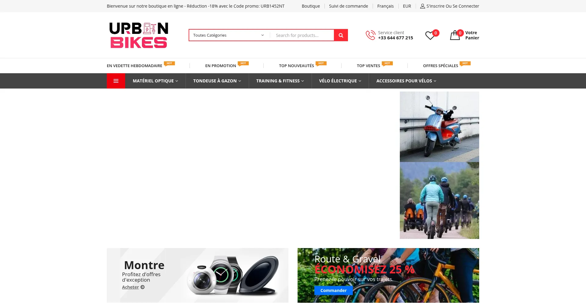 Website screenshot of Urbanbikes.fr