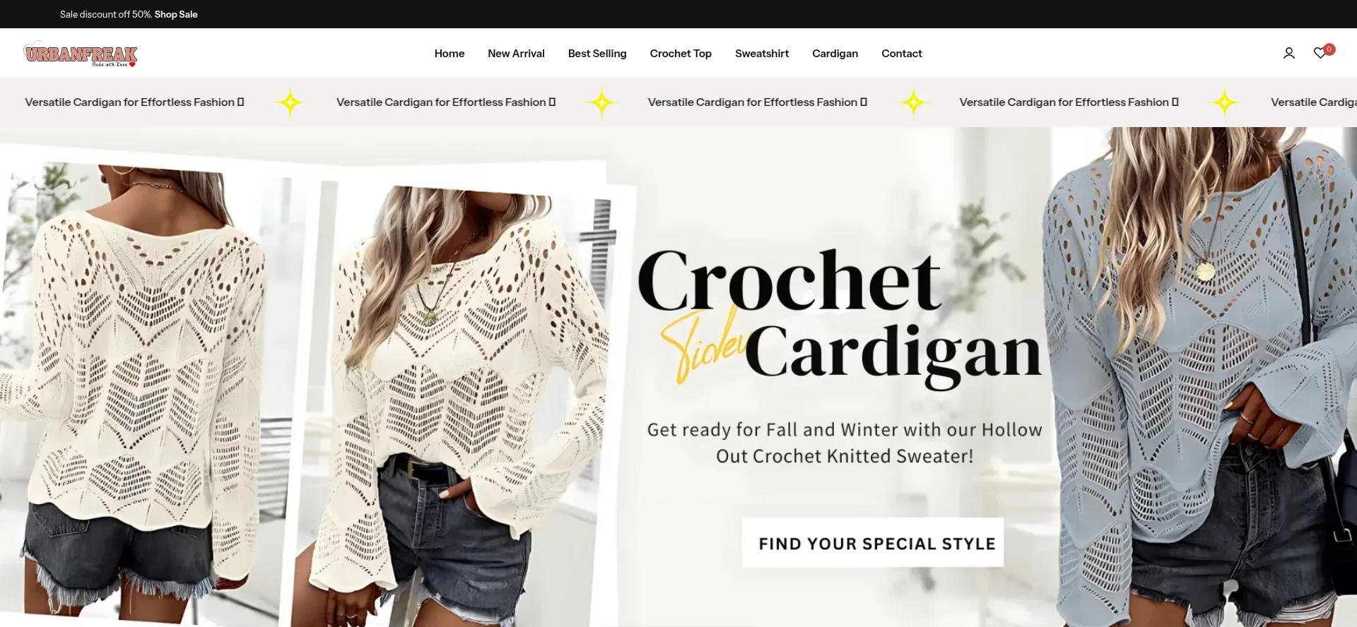 Website screenshot of Urbanfreak.in