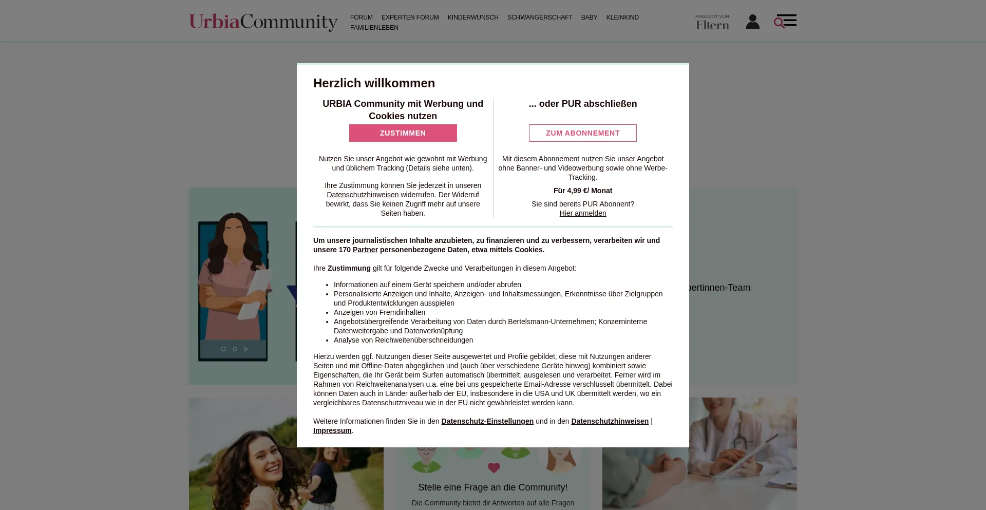 Website screenshot of Urbia.de