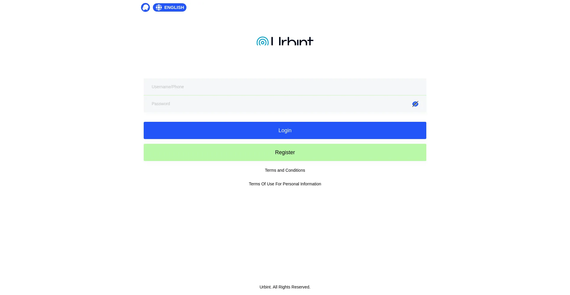 Website screenshot of Urbint.click